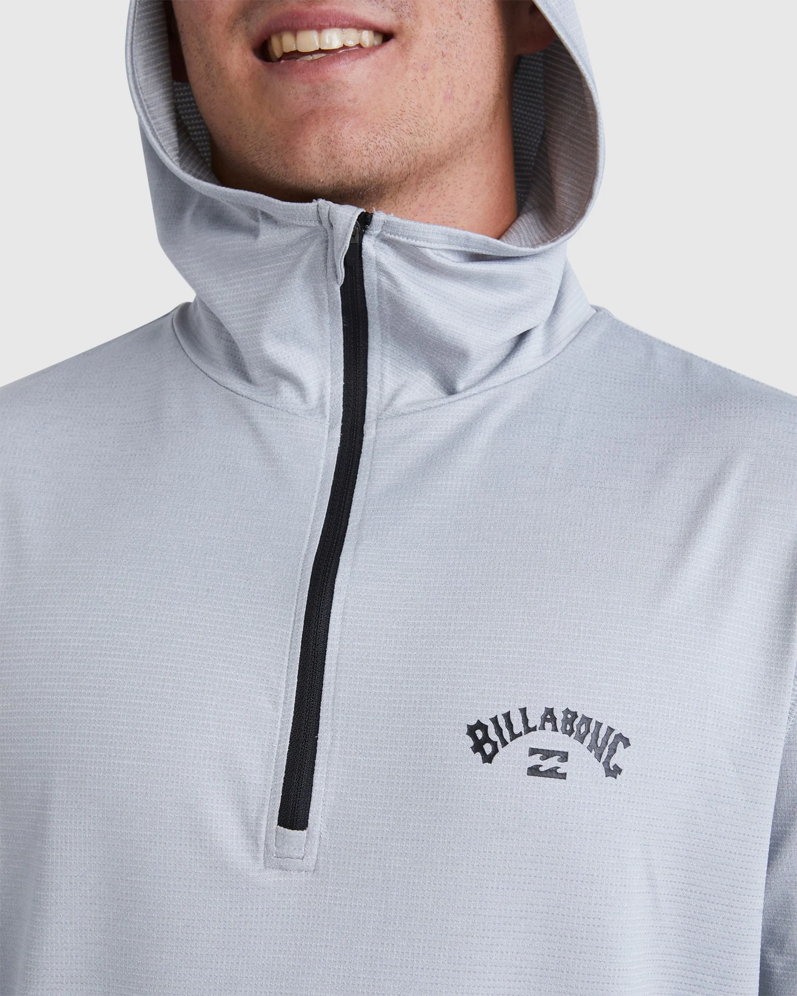 Mens Shoreline 1/4 Zip Hood Long Sleeve Rash Vest - Image 4