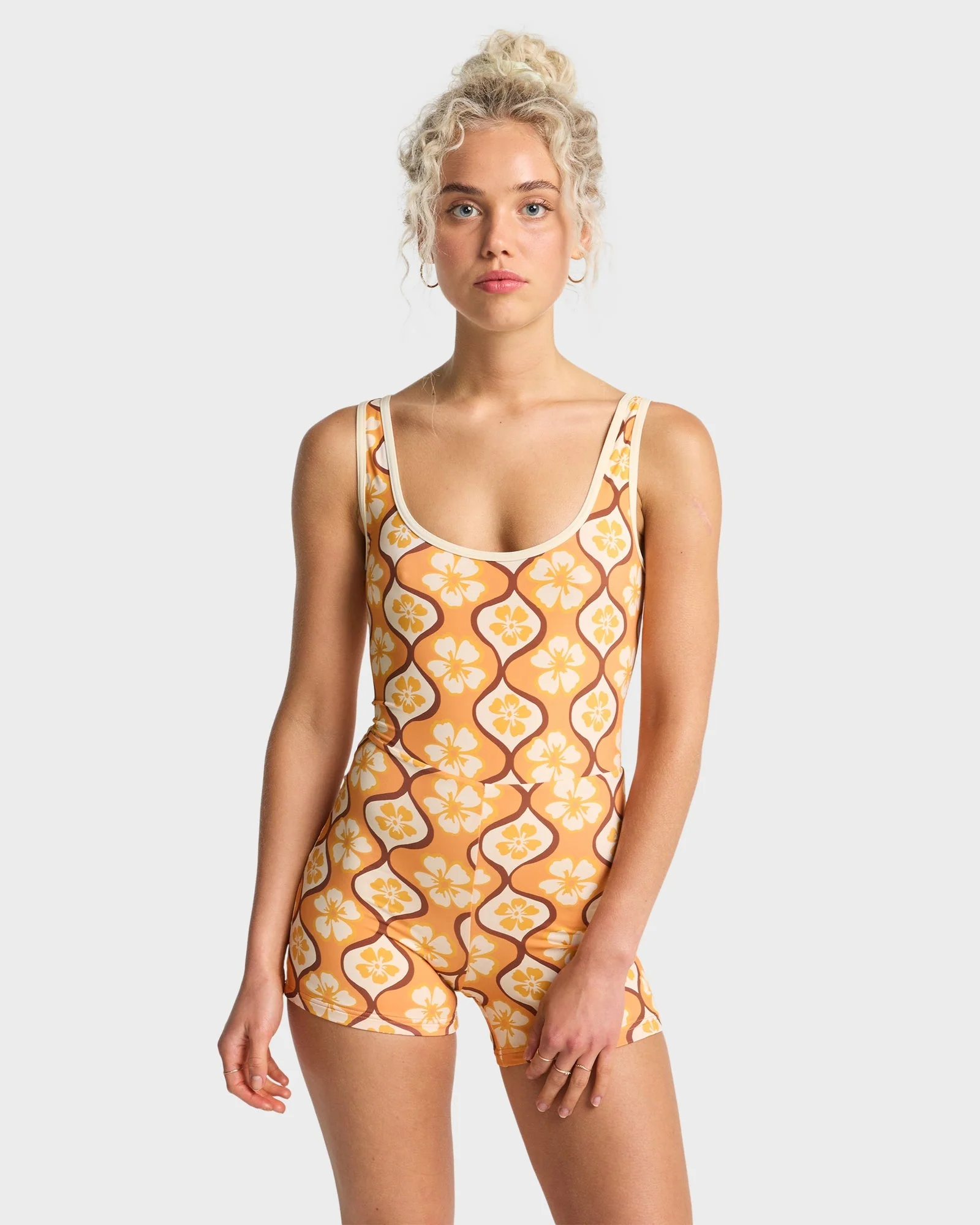 Womens Sol Groove Retro Surf Bodysuit One Piece Swimsuit - Image 2