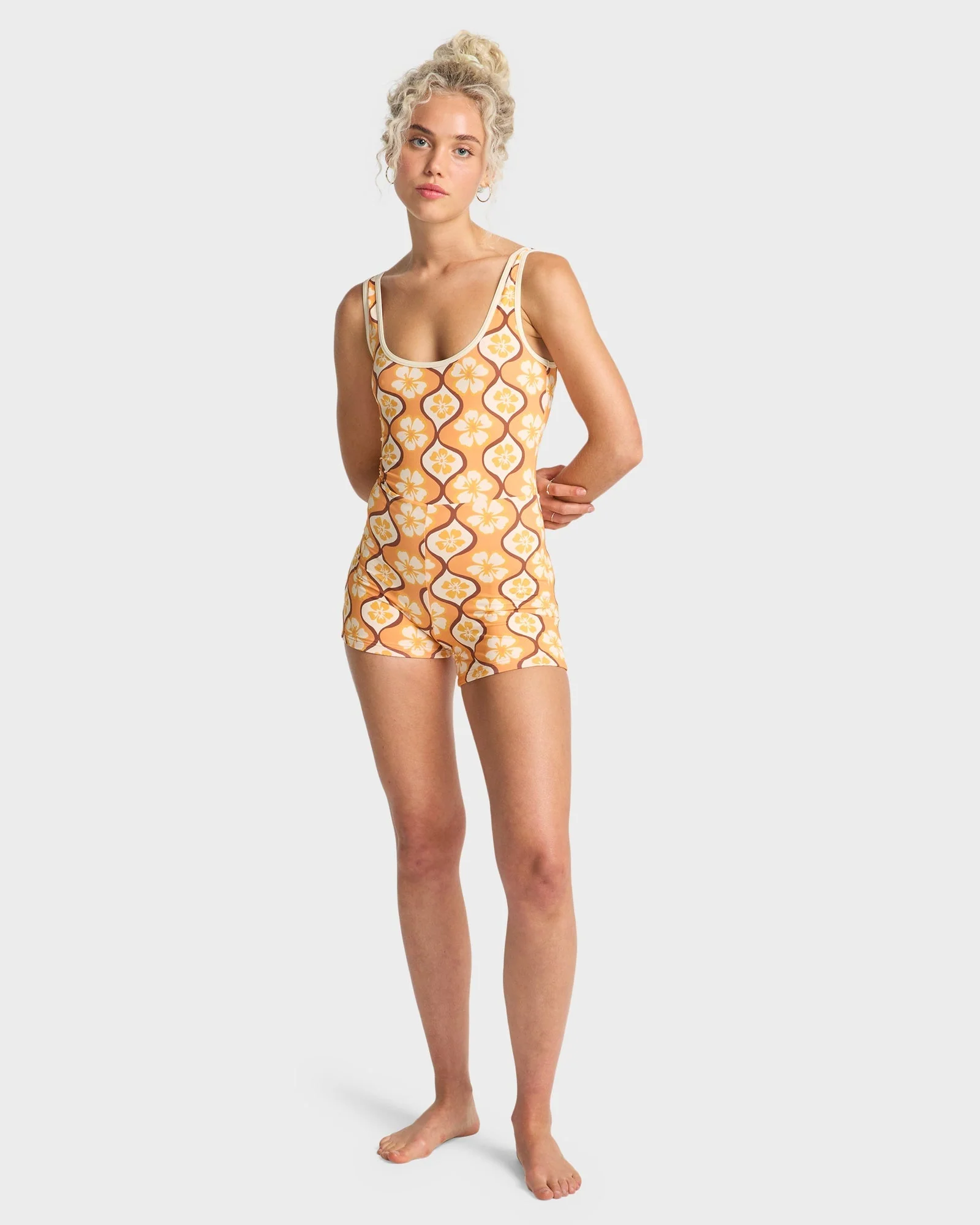 Womens Sol Groove Retro Surf Bodysuit One Piece Swimsuit - Image 7