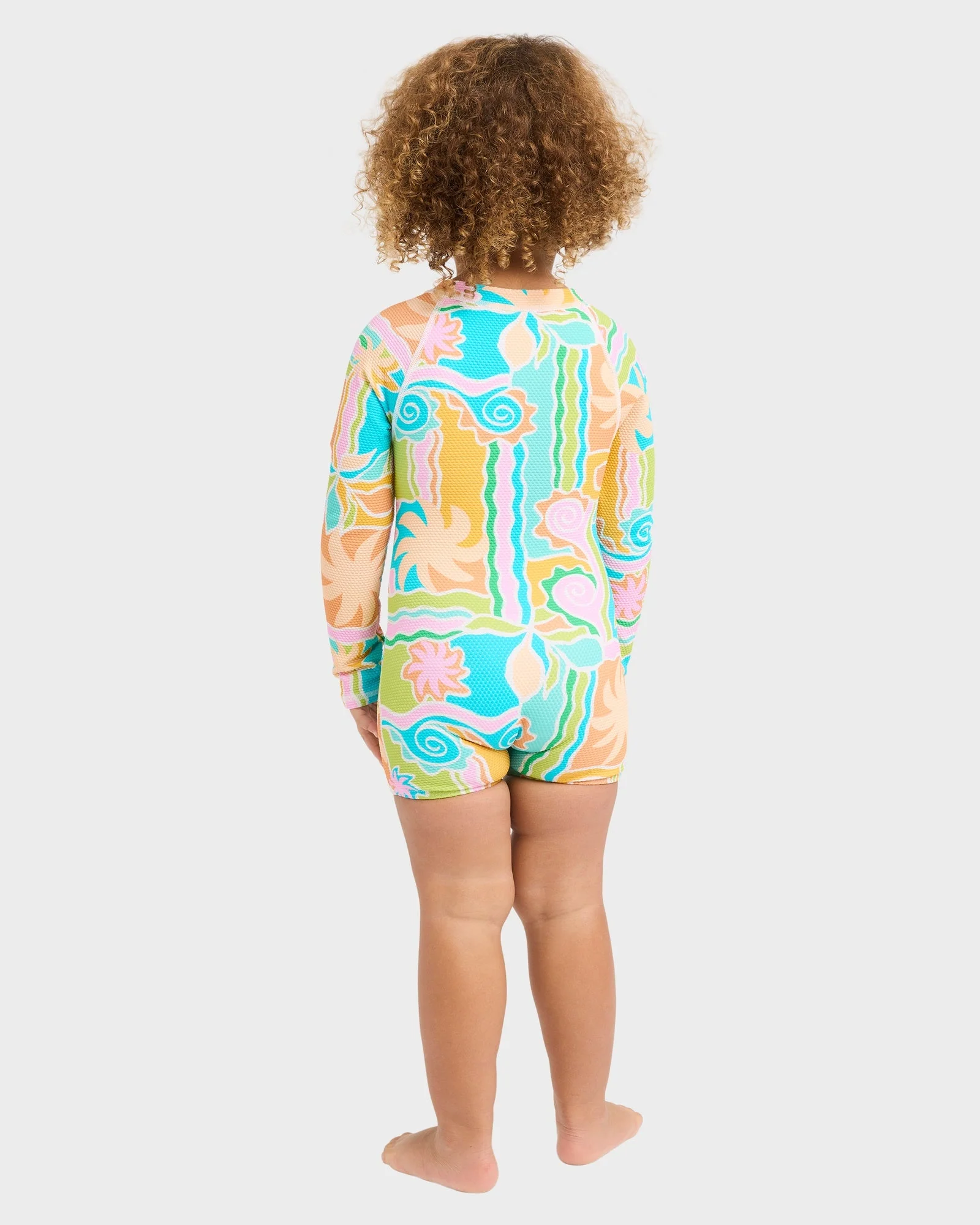 Girls 0-5 Sol Playa One Piece Shortie Long Sleeve Rash Vest - Image 2
