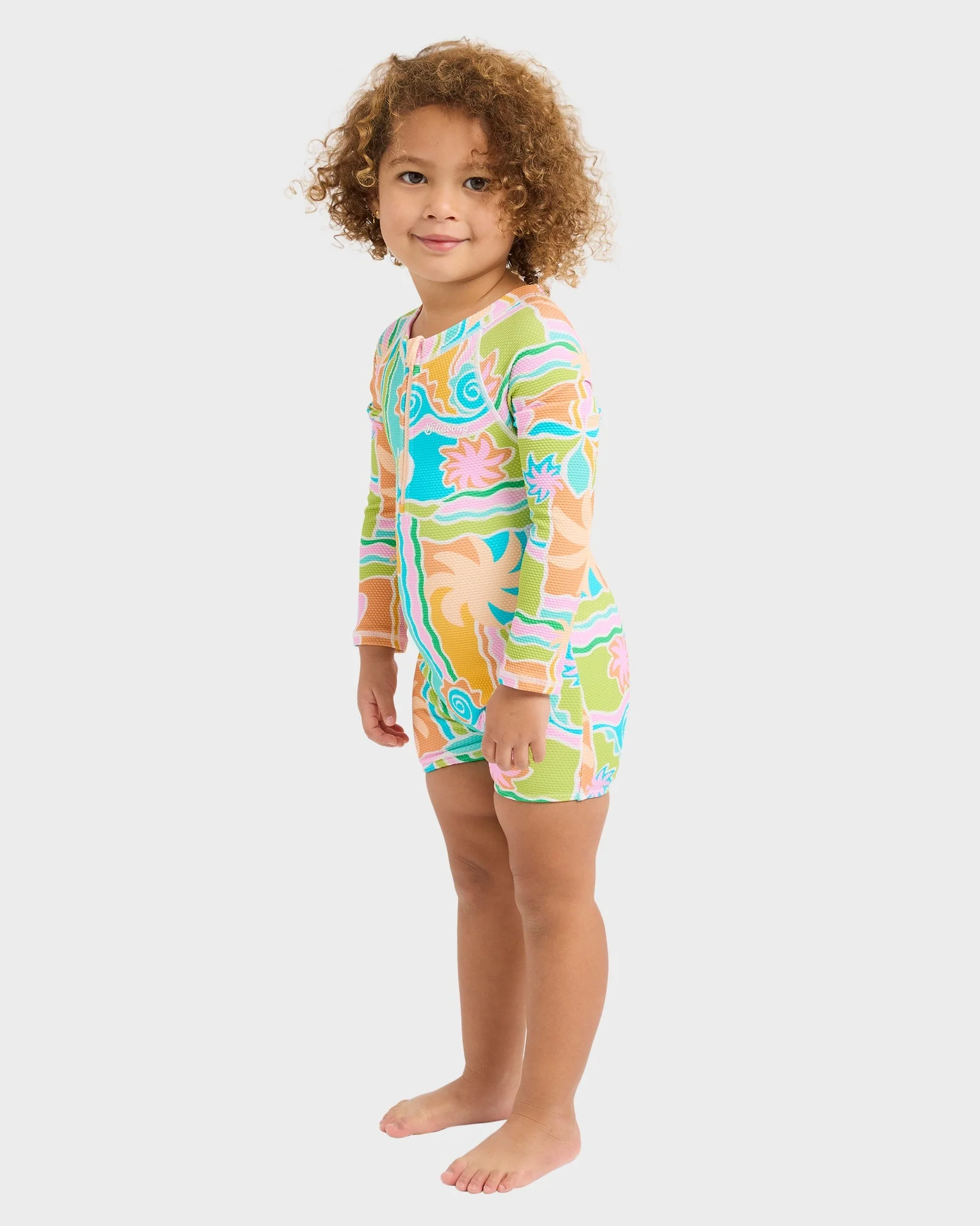 Girls 0-5 Sol Playa One Piece Shortie Long Sleeve Rash Vest - Image 3
