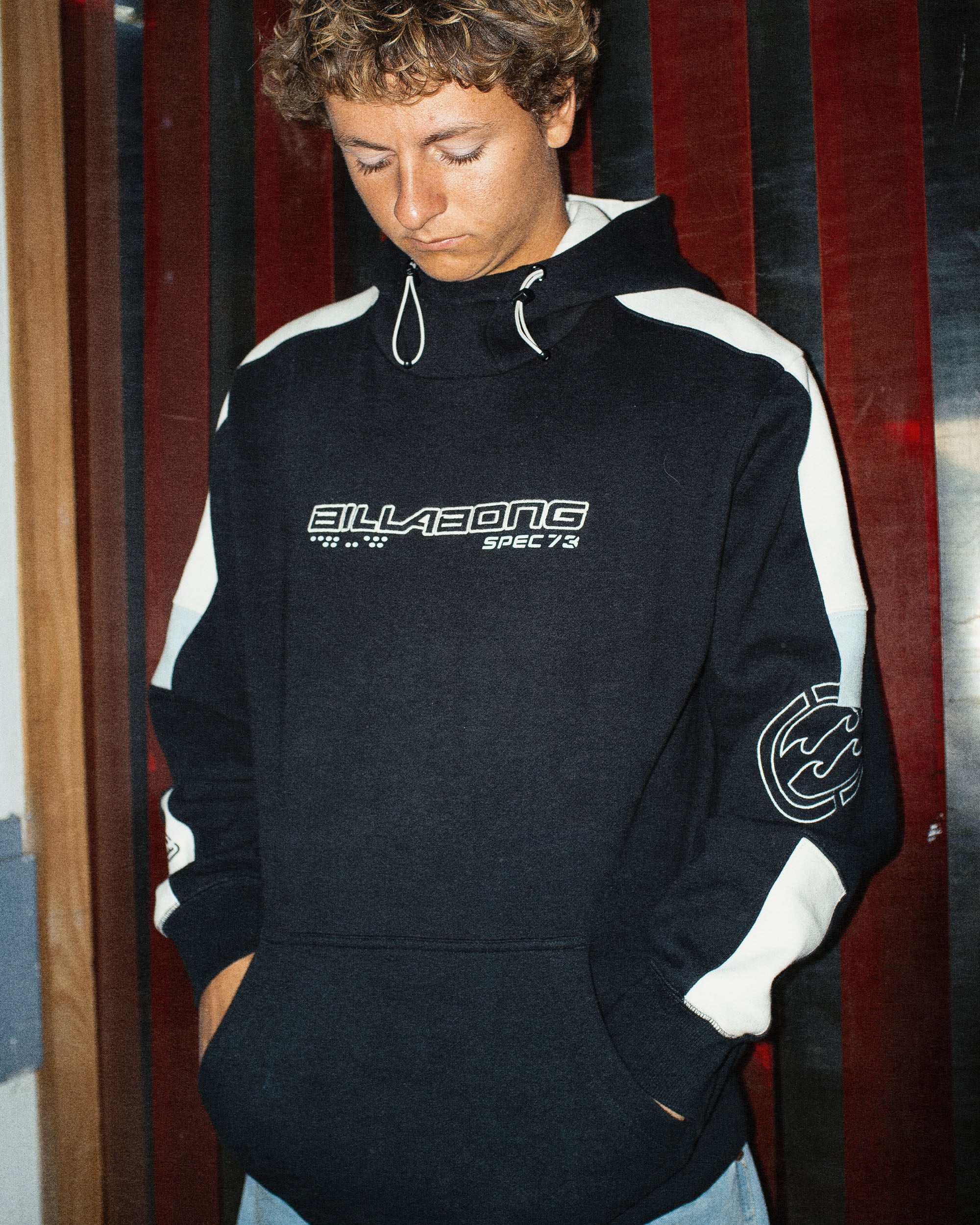Mens Spec 73 Pop Mock Pullover Hoodie - Image 2