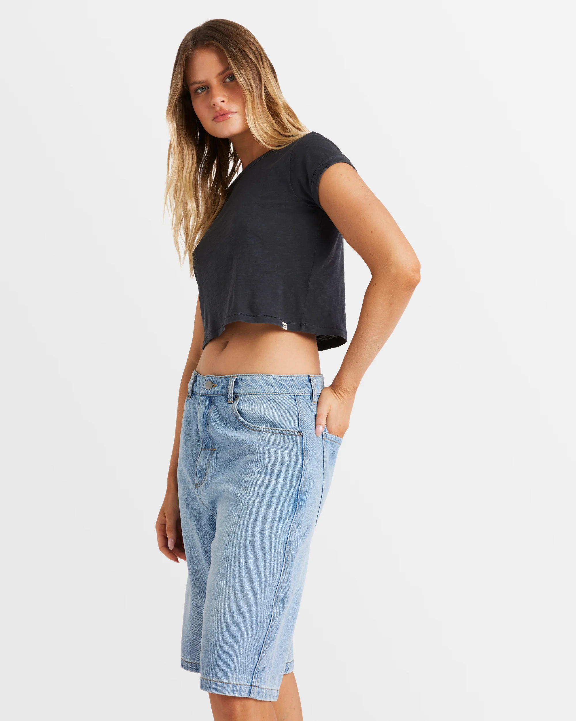 Womens Stevie Denim Shorts - Image 2