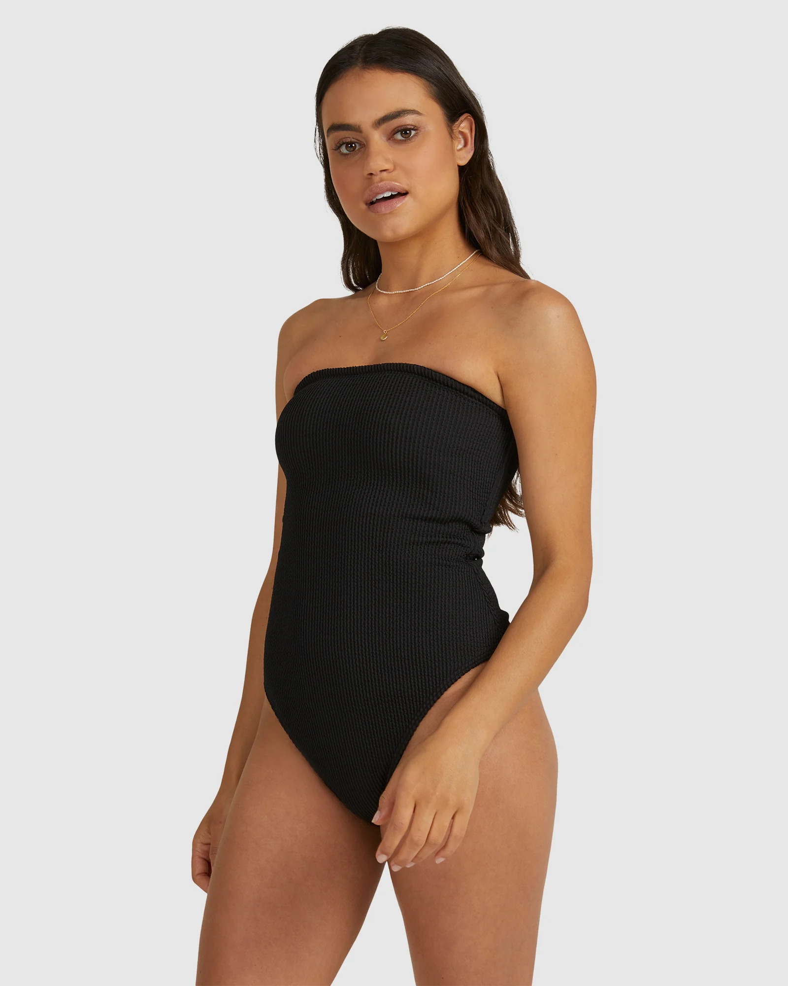 Womens Summer High Bandeau One Piece Swimsuit - Image 3