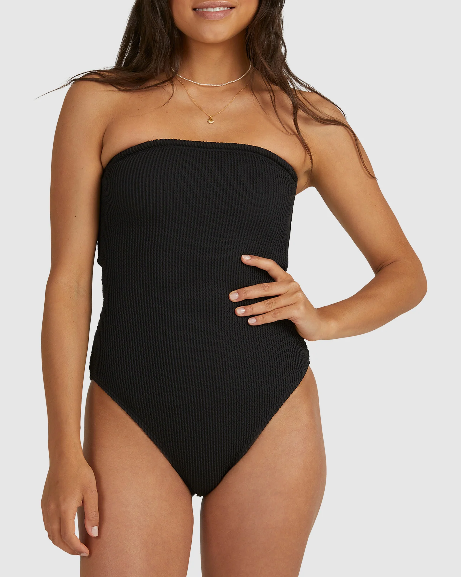 Womens Summer High Bandeau One Piece Swimsuit - Image 4