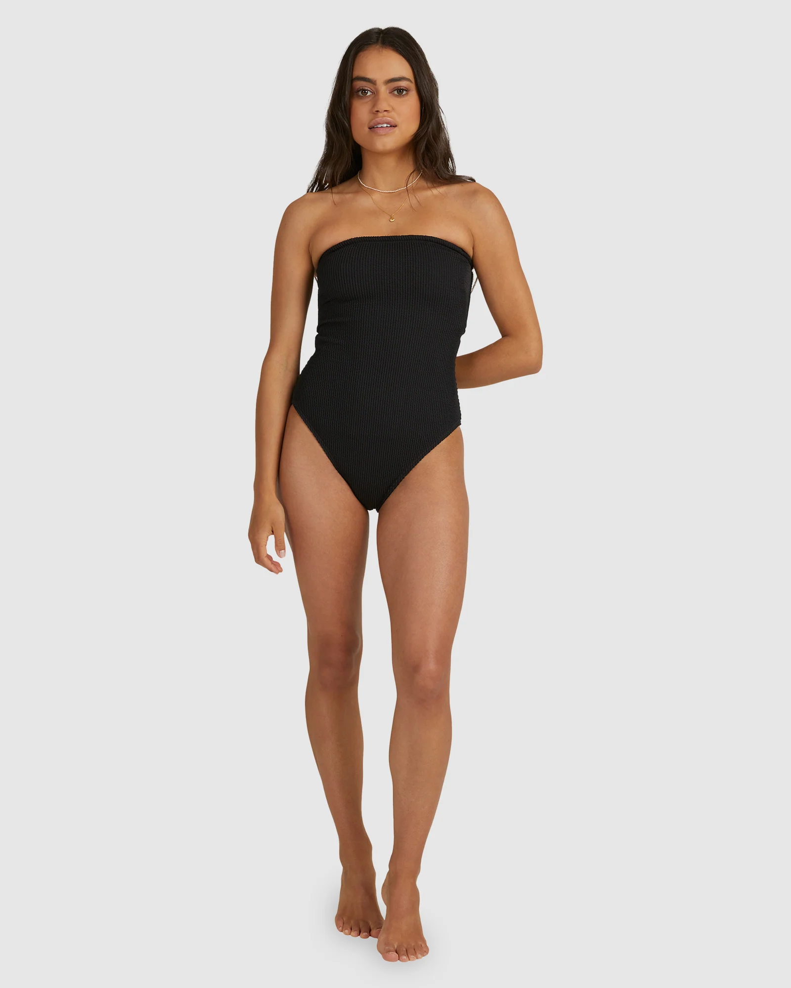 Womens Summer High Bandeau One Piece Swimsuit - Image 5