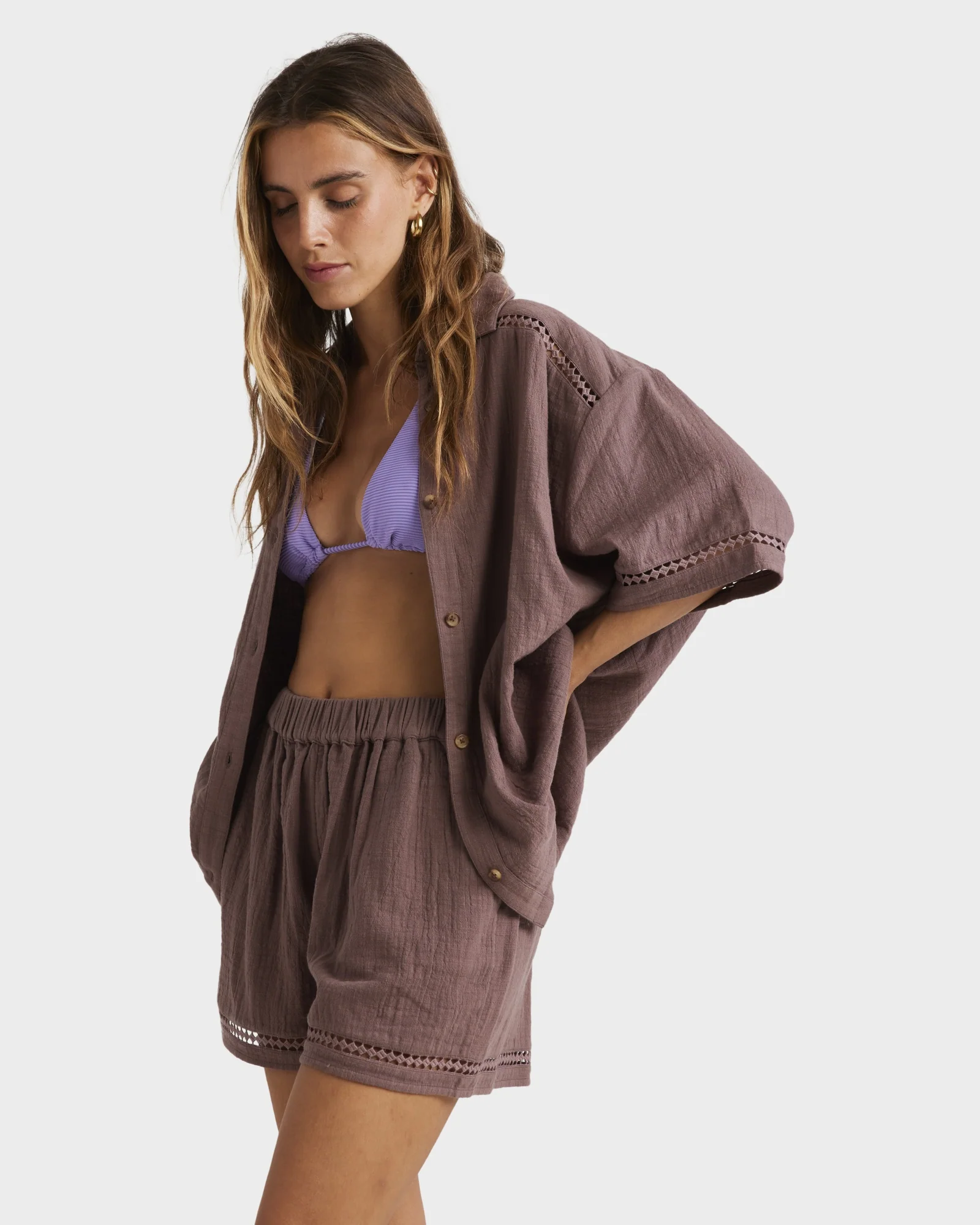 Womens Summers End Button Down Shirt - Image 3