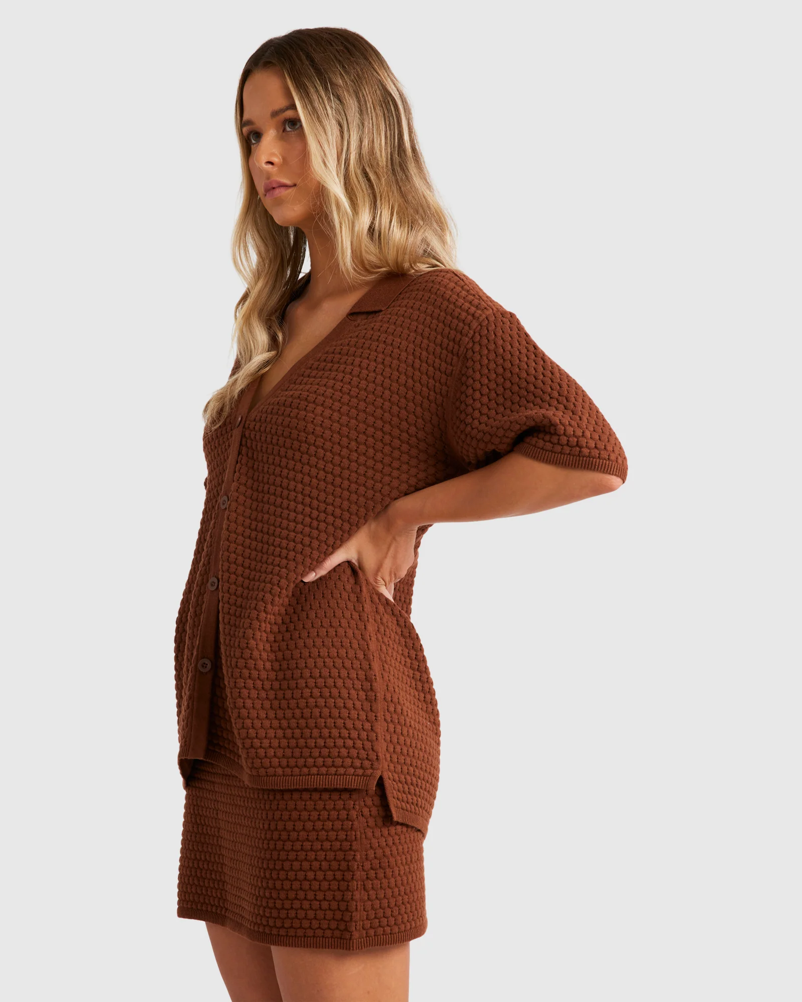 Womens Sun Bubble Knit Shirt - Image 2