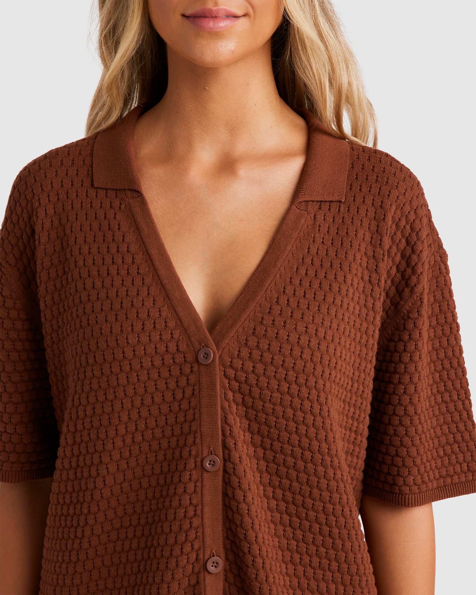 Womens Sun Bubble Knit Shirt - Image 4