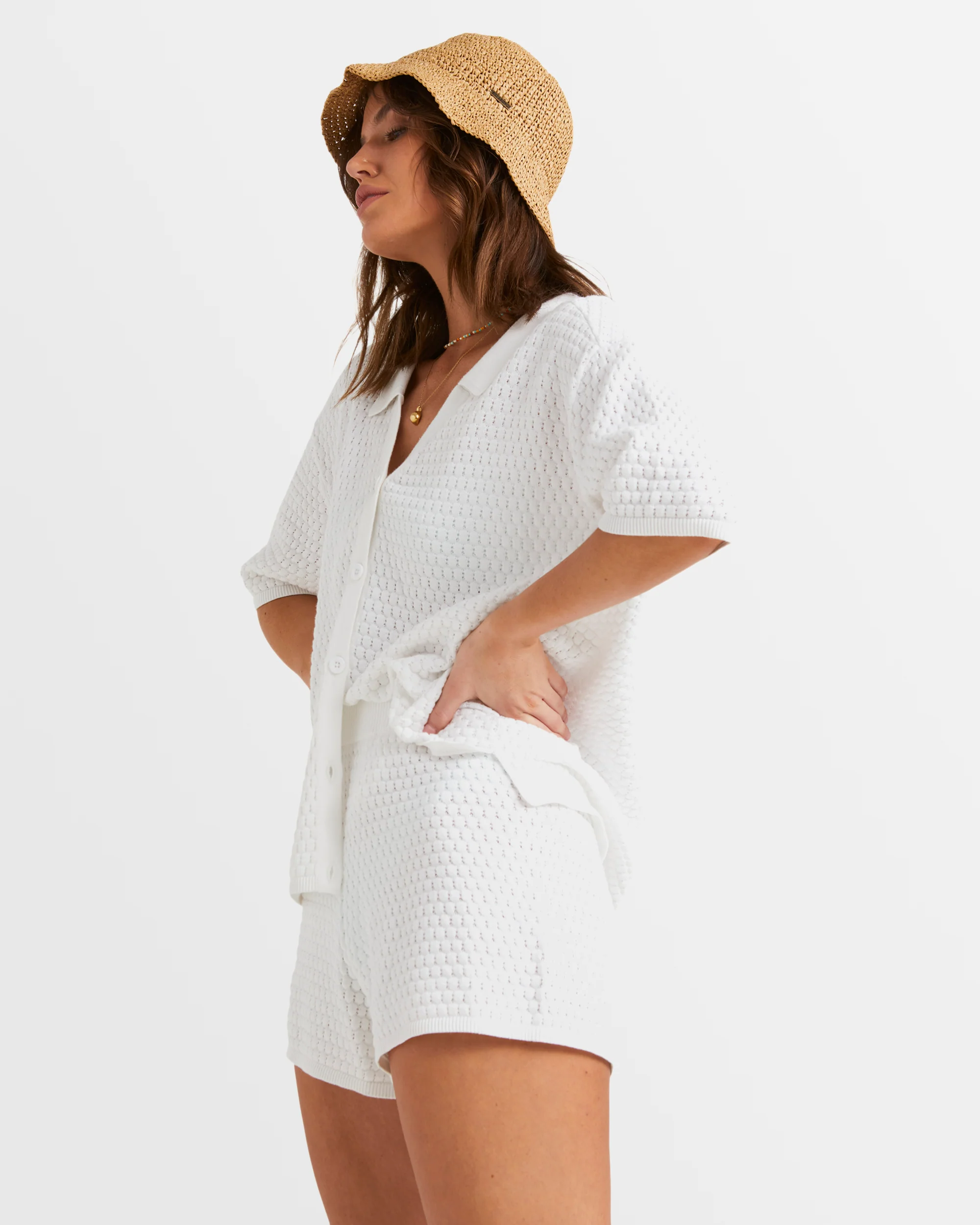 Womens Sun Bubble Knit Shirt - Image 2
