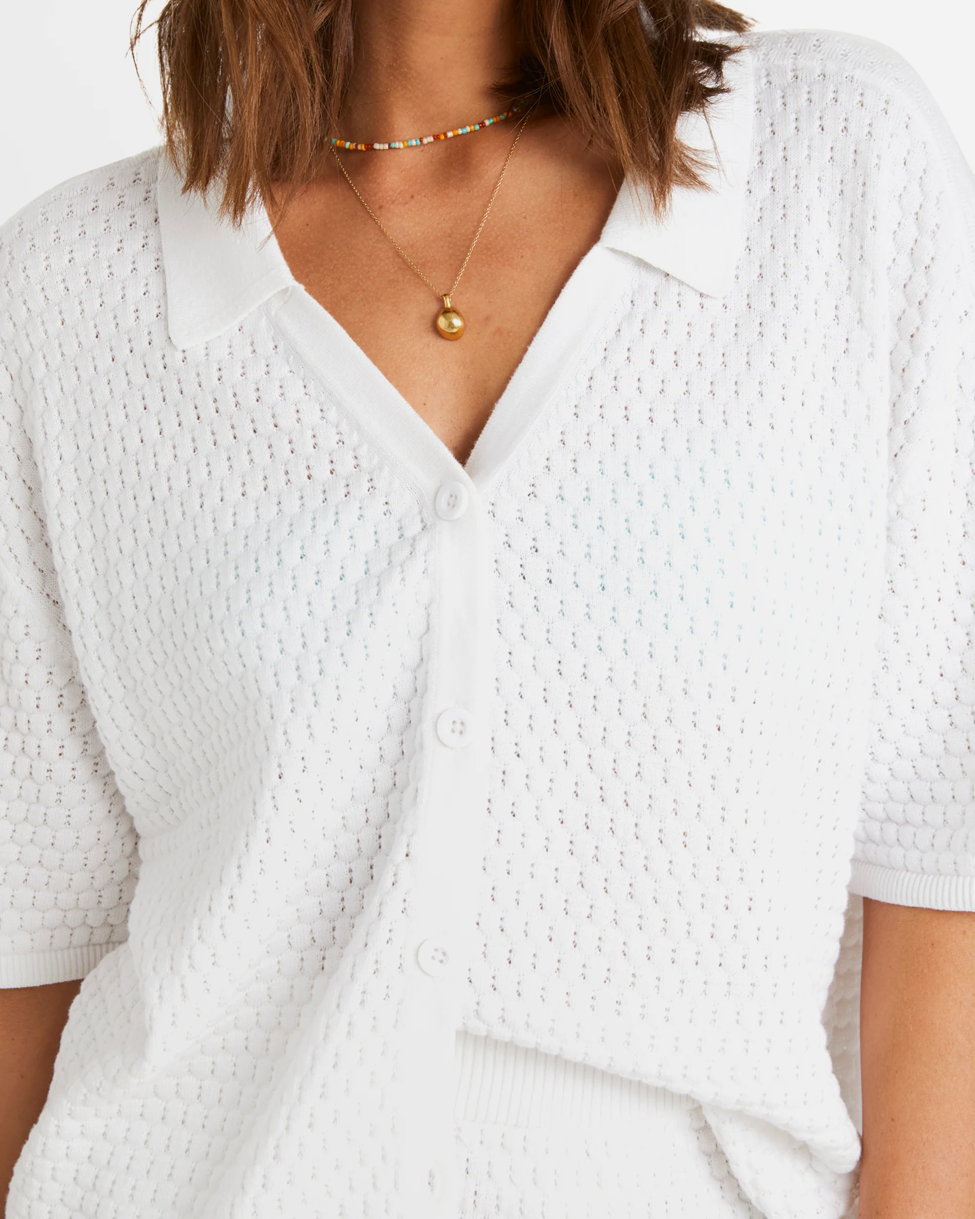 Womens Sun Bubble Knit Shirt - Image 4