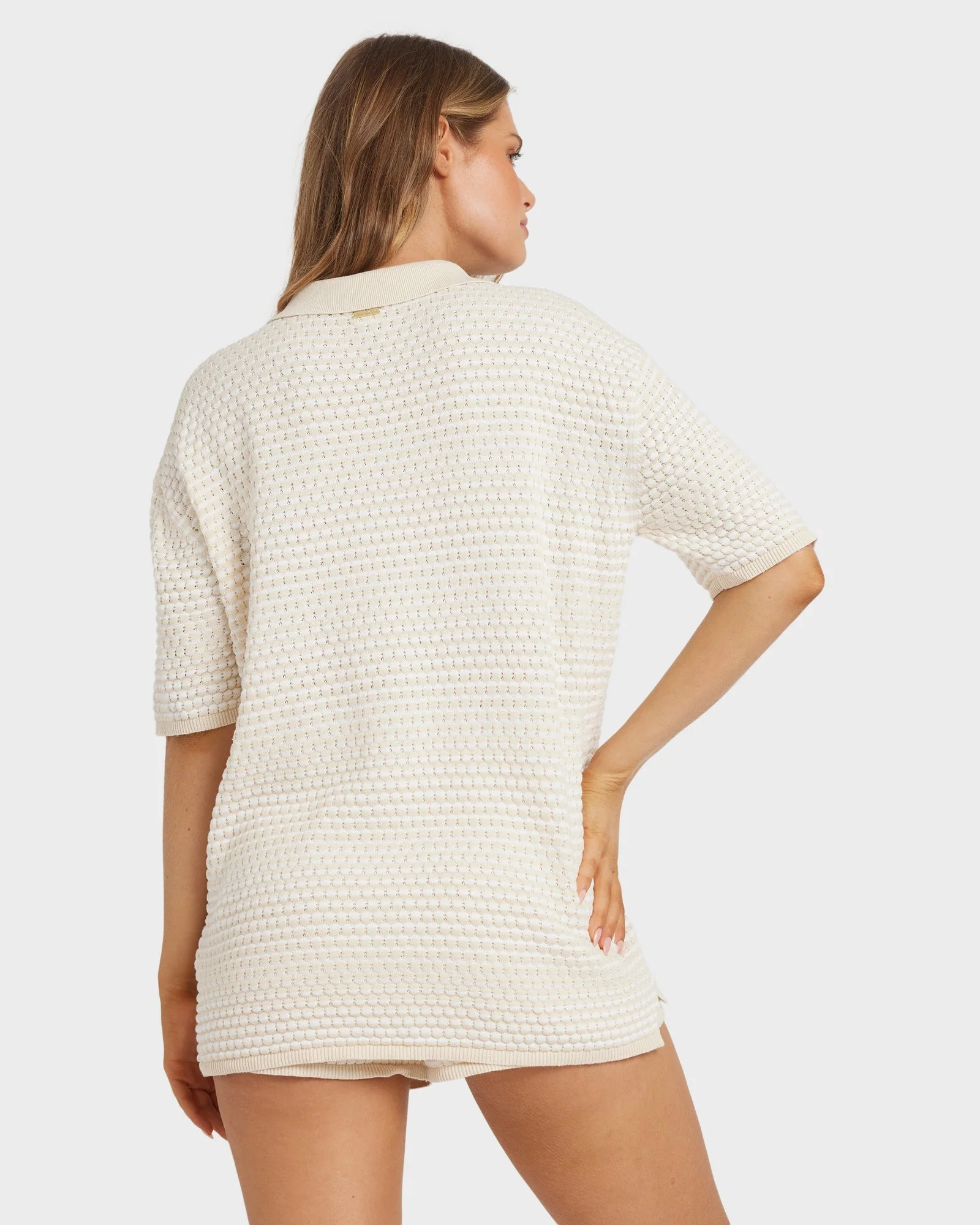 Womens Sun Bubble Stripe Knit Shirt - Image 2