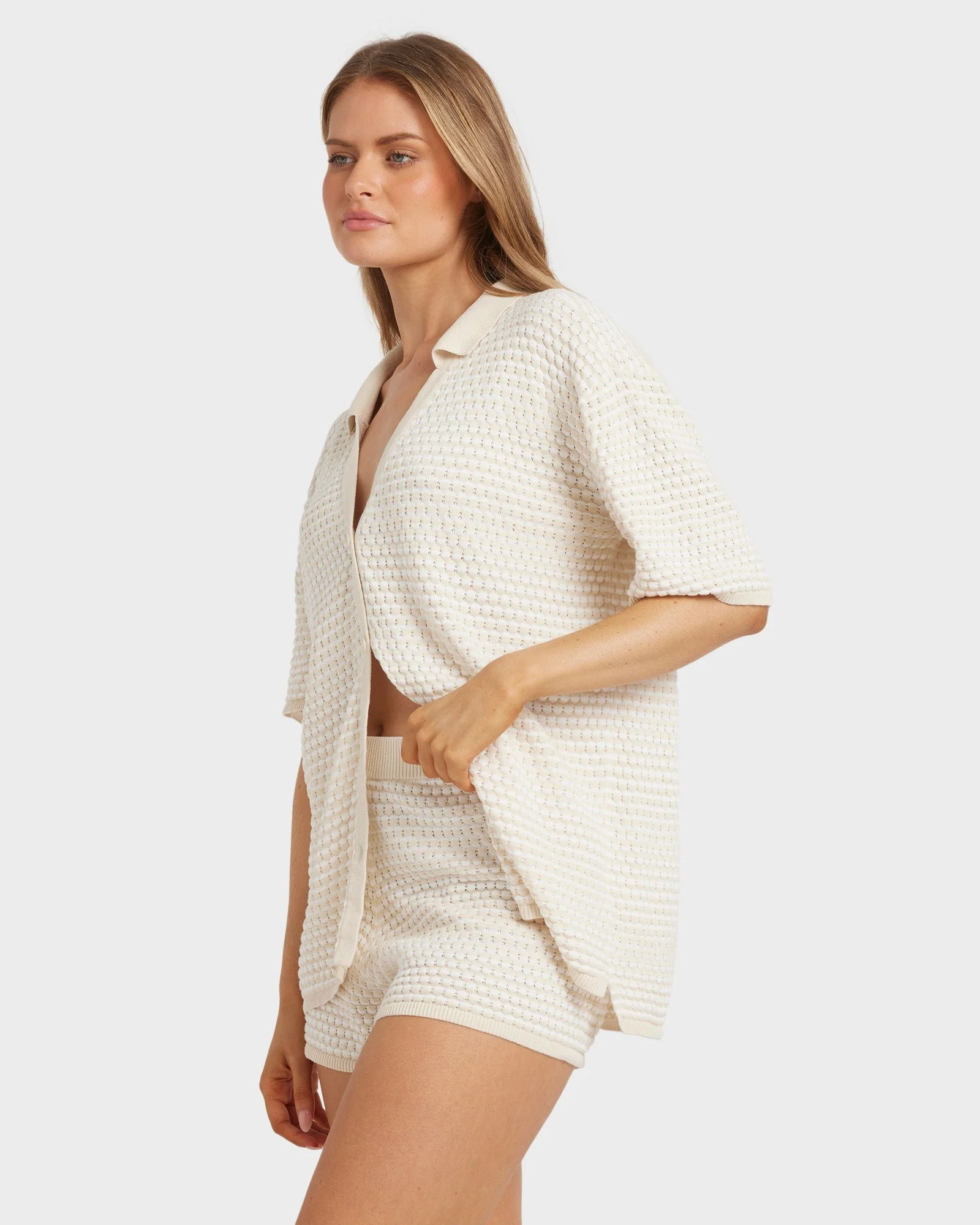 Womens Sun Bubble Stripe Knit Shirt - Image 4