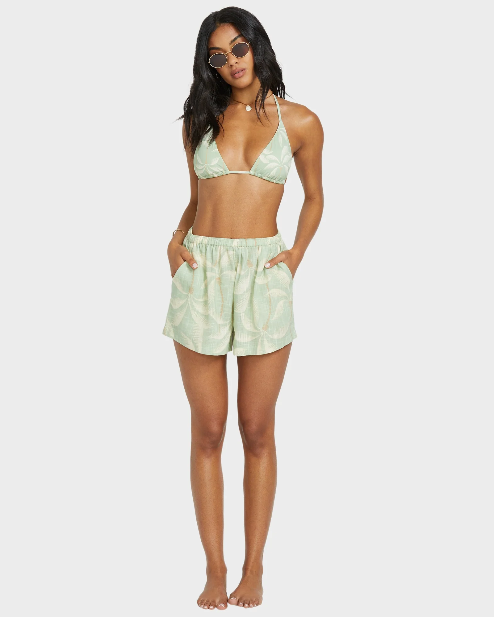 Womens Sun Fade Elastic Waist Shorts - Image 5