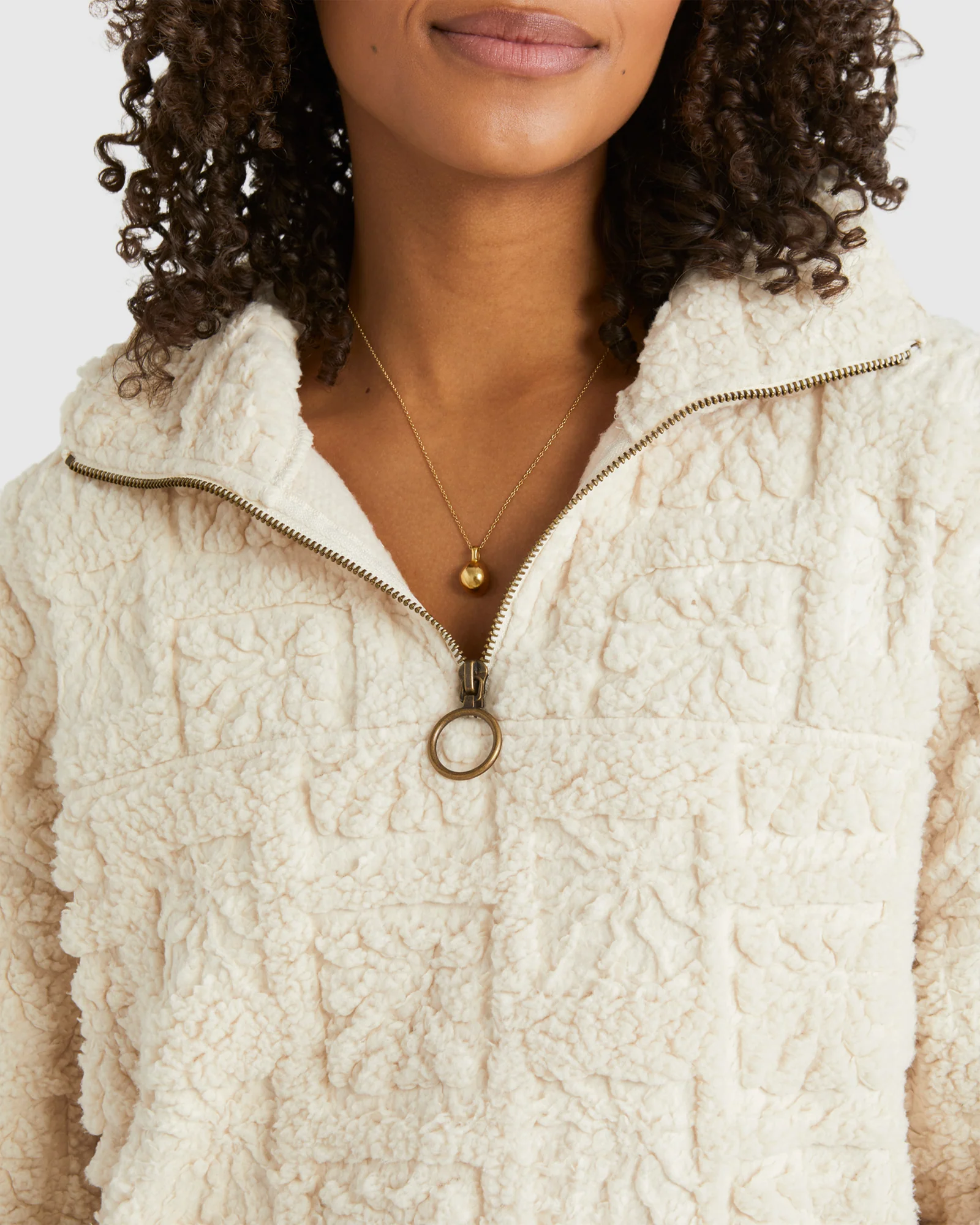 Womens Sun Stamp Half Zip Fleece Pullover - Image 4