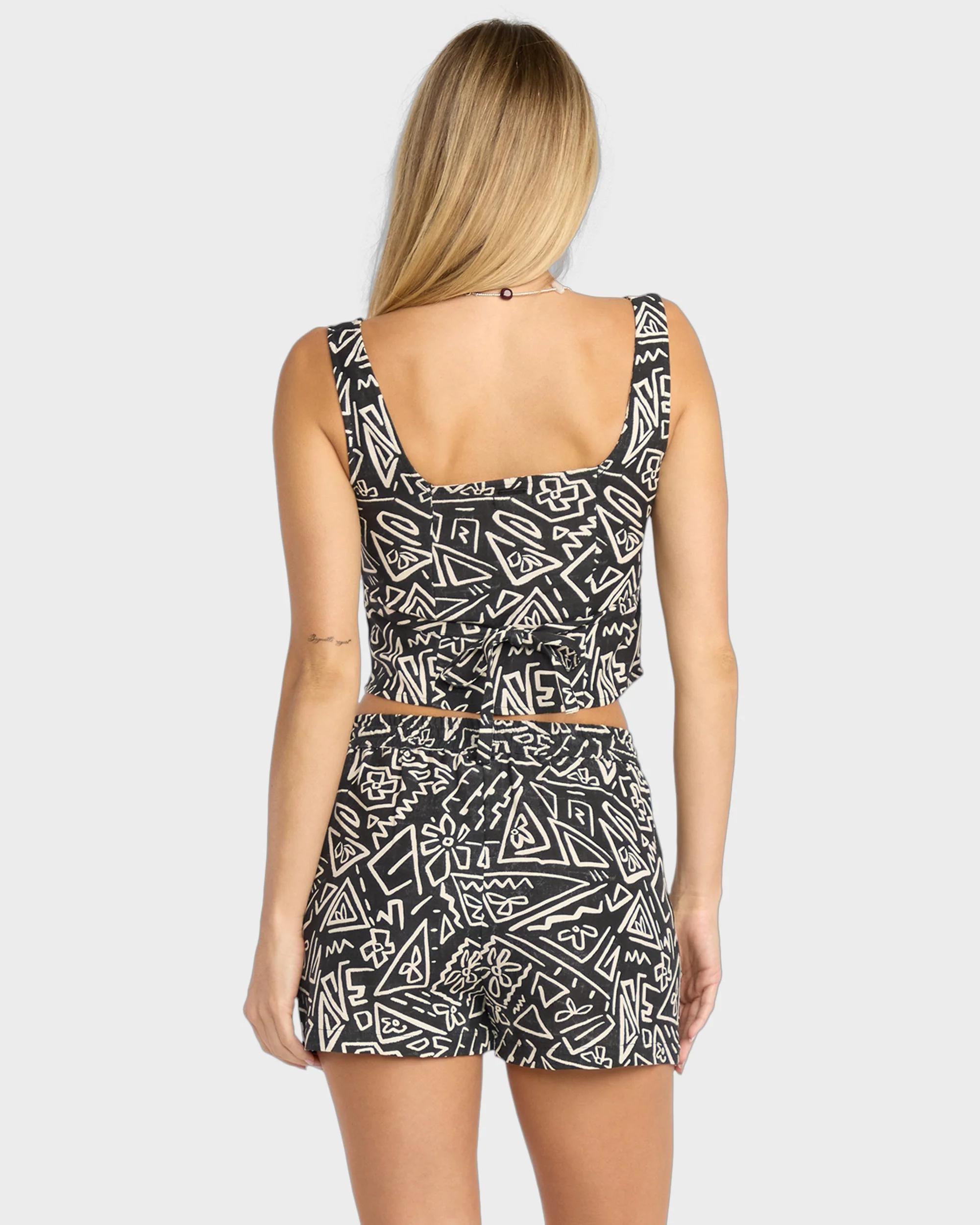 Womens Sunflower Elastic Waist Shorts - Image 3