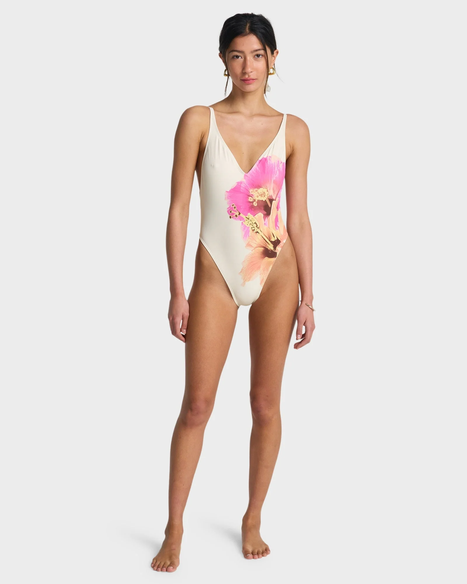 Womens Sunny Shore Deep V-neck One Piece Swimsuit - Image 5