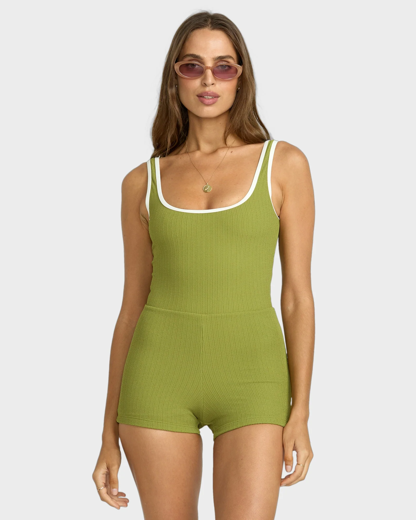 Womens Sunrays Retro Surf Bodysuit One Piece Swimsuit - Image 2