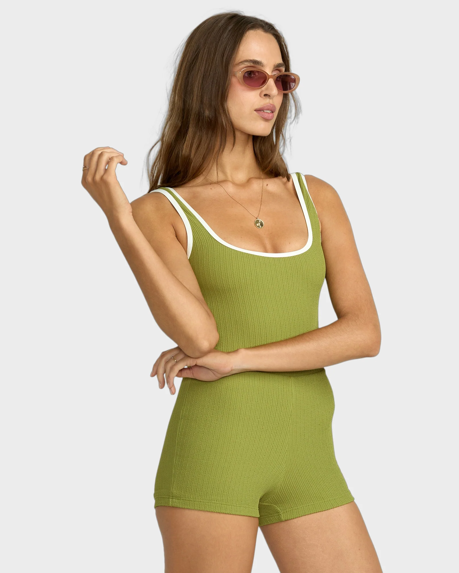 Womens Sunrays Retro Surf Bodysuit One Piece Swimsuit - Image 3