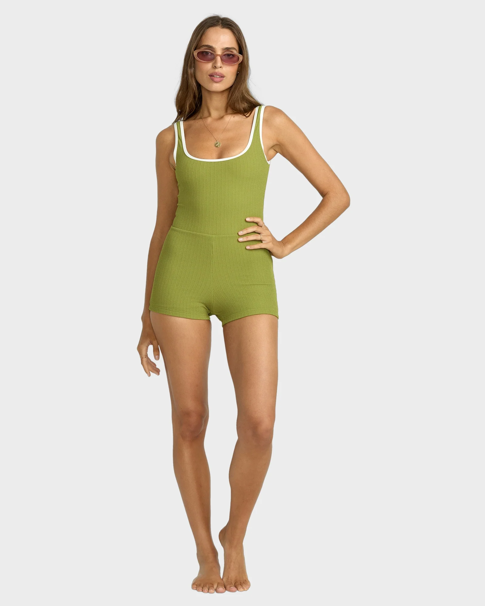 Womens Sunrays Retro Surf Bodysuit One Piece Swimsuit - Image 6