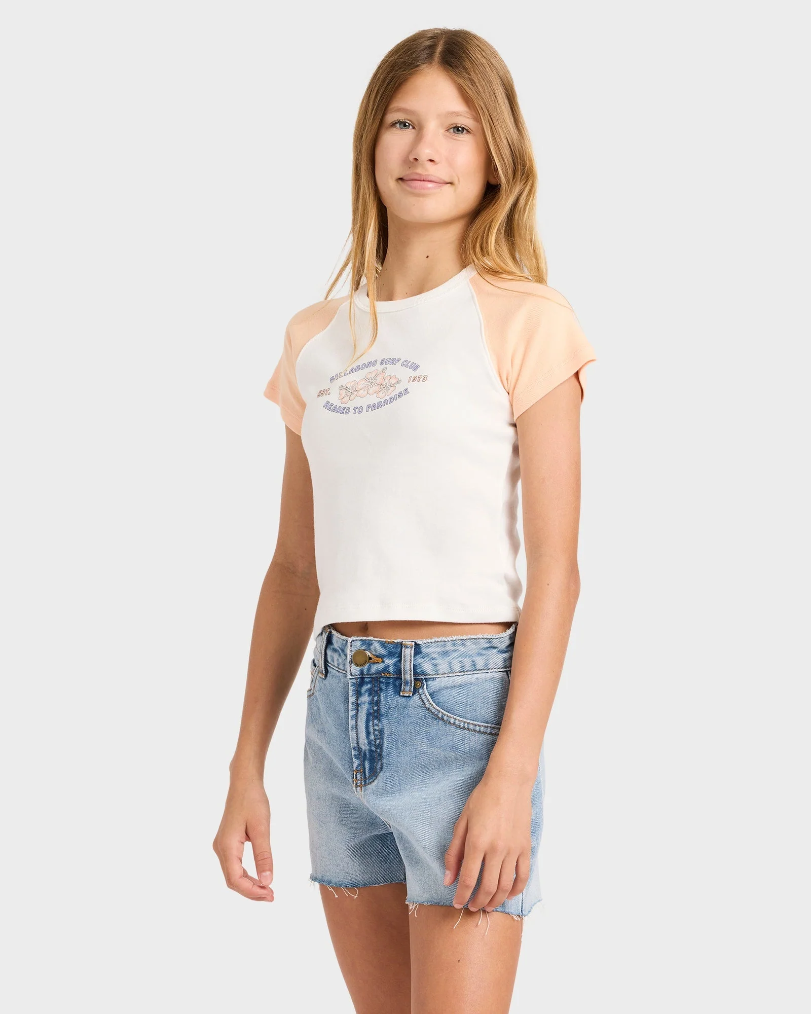 Girls 6-14 Surf Club Ringer Raglan T-Shirt - Image 3
