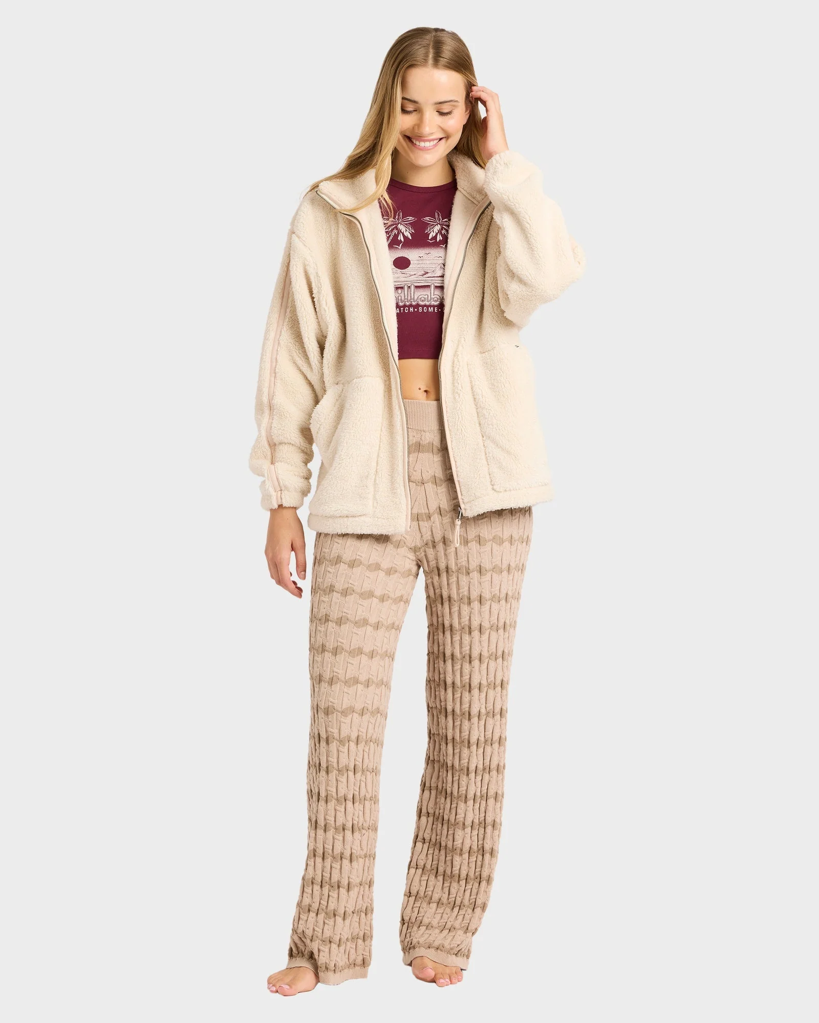 Womens Sweet Ride Zip Up Sherpa Jacket - Image 6