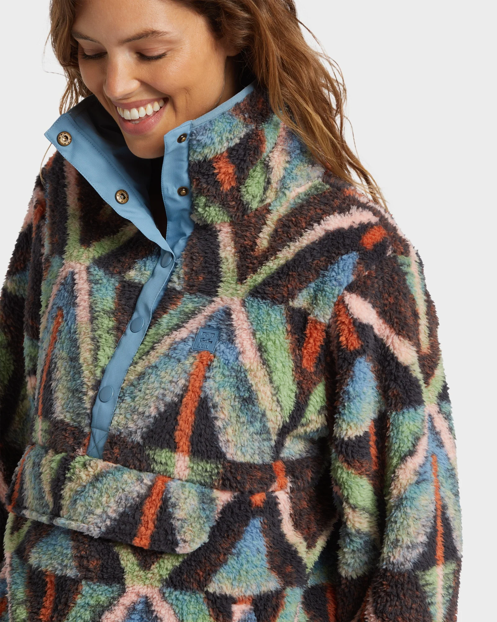 Womens Switchback Snap Up Fleece Pullover - Image 3