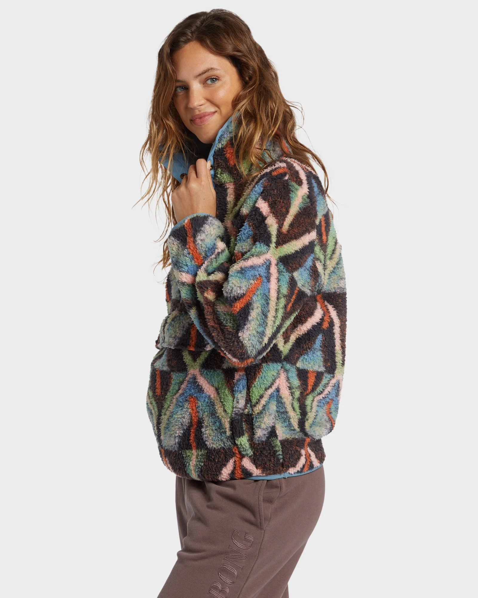 Womens Switchback Snap Up Fleece Pullover - Image 4