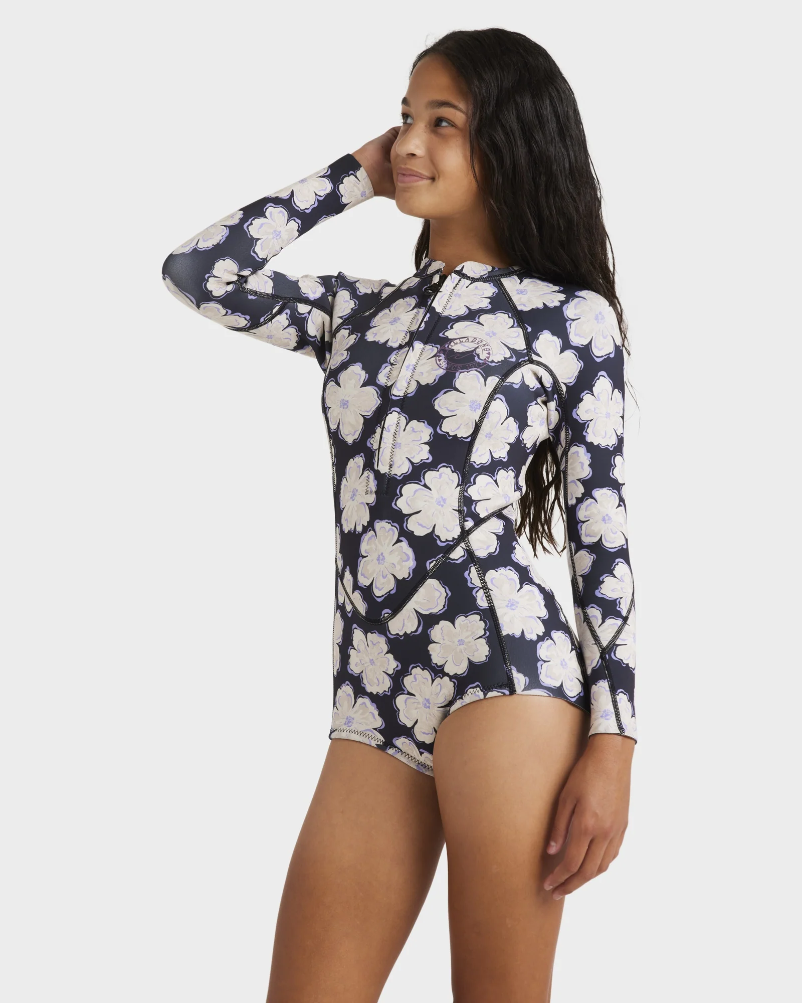 Girls 8-14 Salty Dayz Natural Long Sleeve Springsuit - Image 2