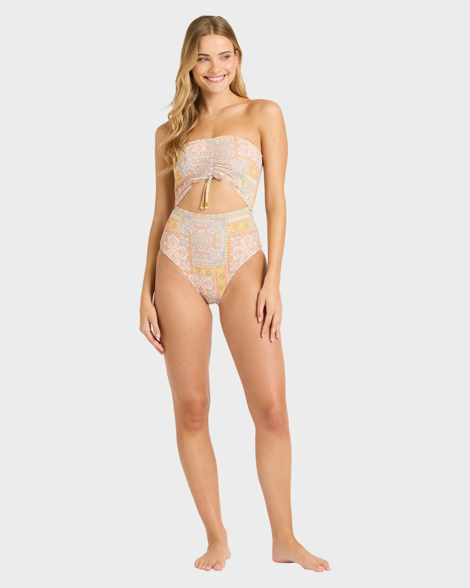 Womens Take It Back Summer Bandeau One Piece Swimsuit - Image 5