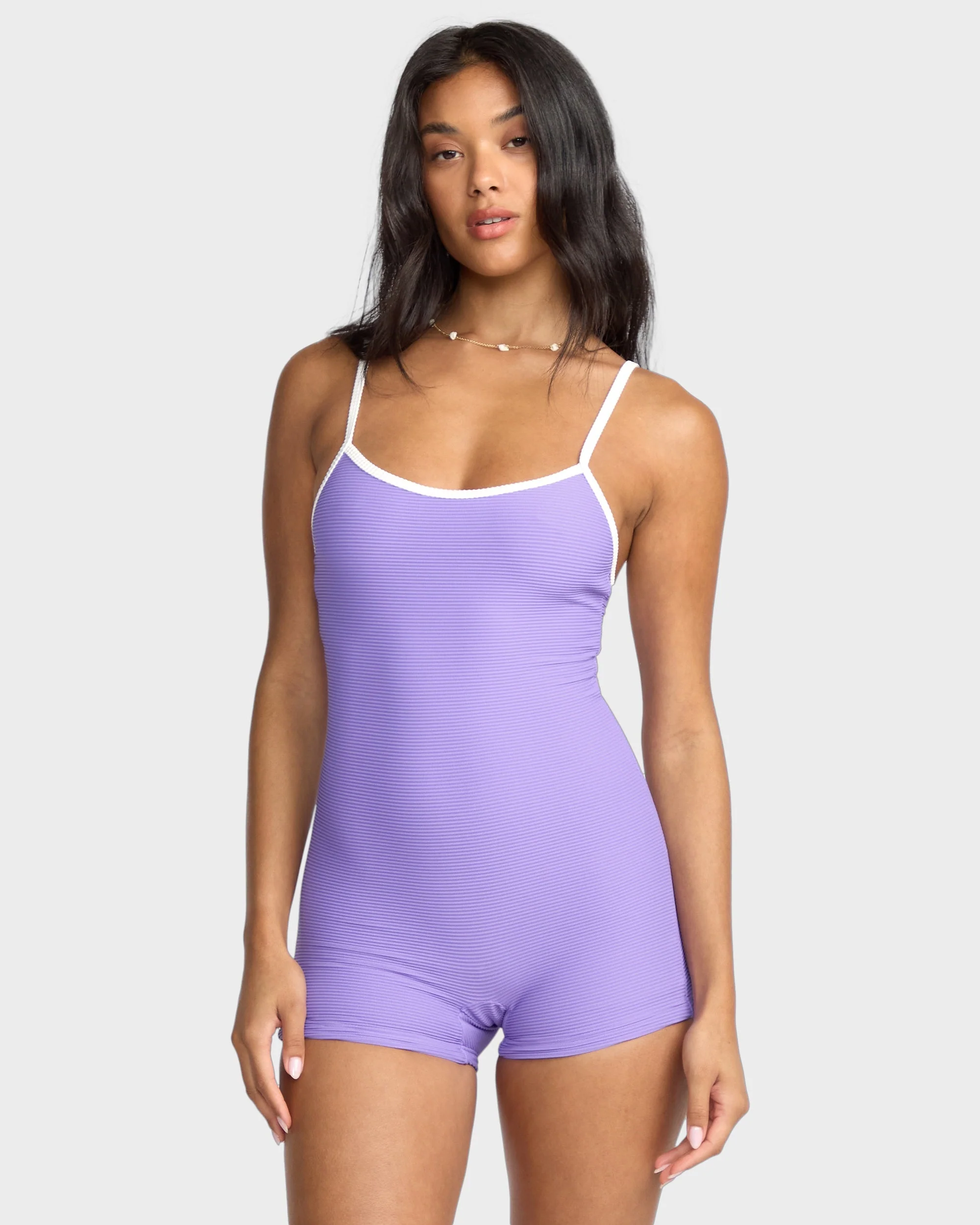 Womens Tanlines Retro Tank Surfsuit One Piece Swimsuit - Image 2