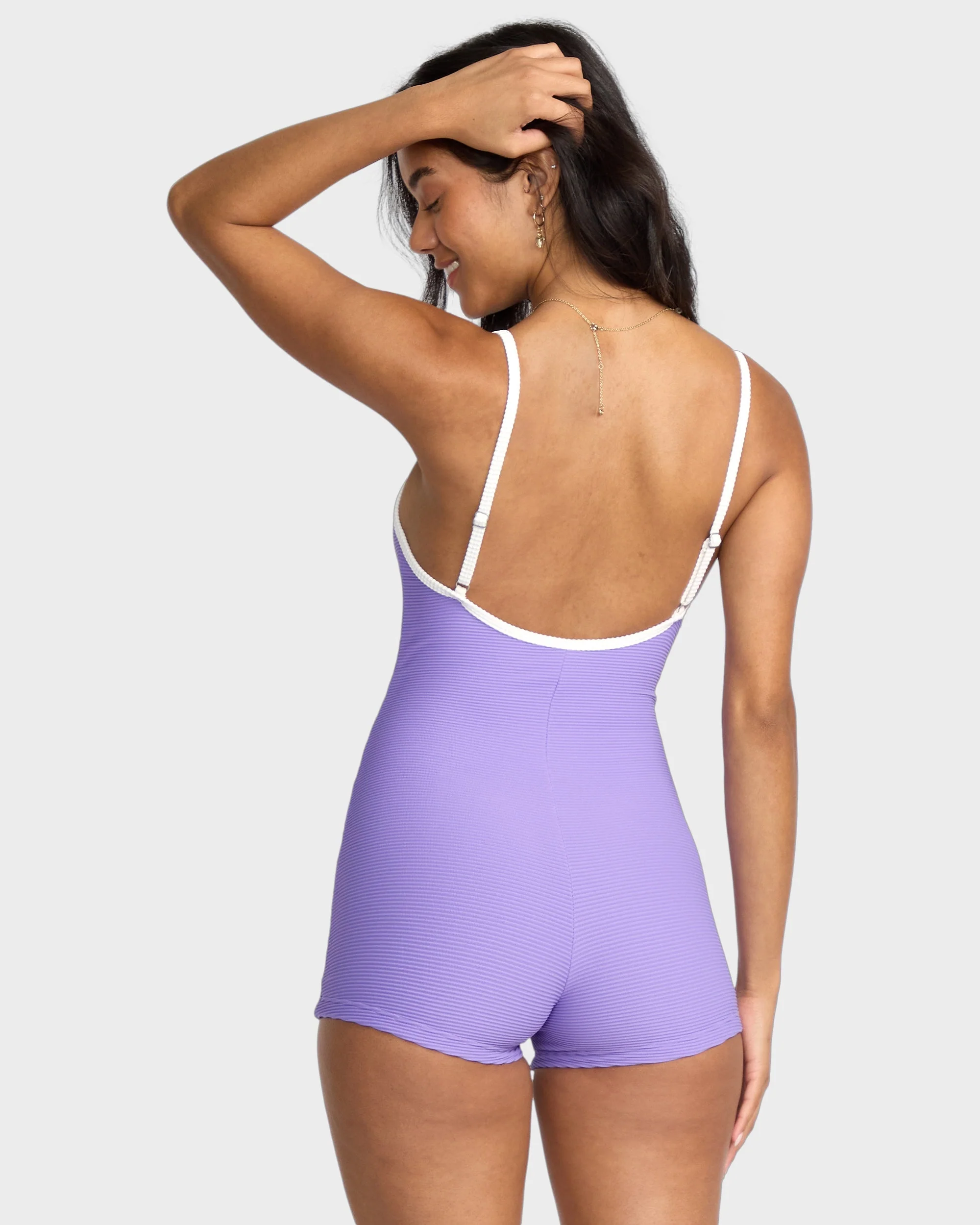Womens Tanlines Retro Tank Surfsuit One Piece Swimsuit - Image 3