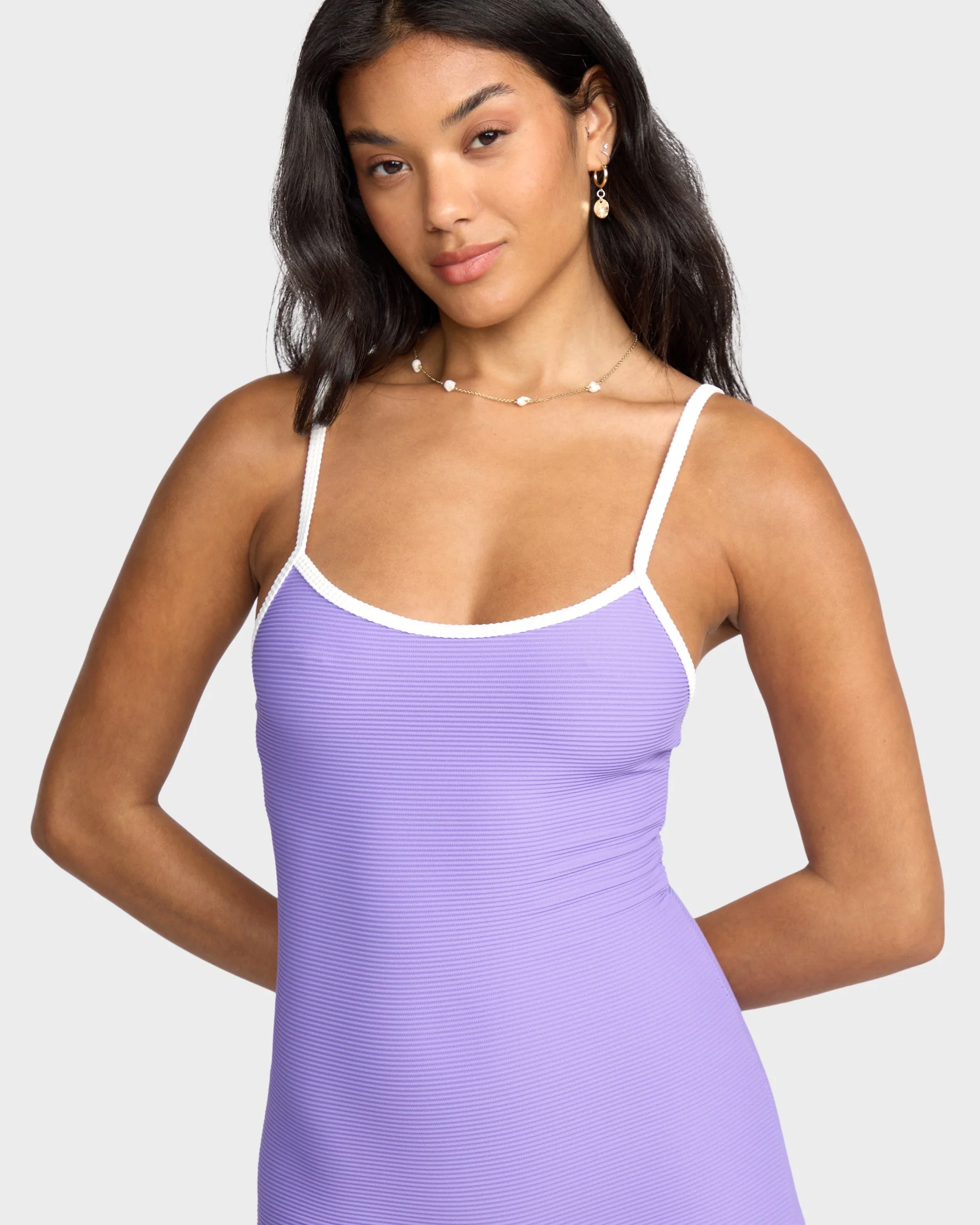 Womens Tanlines Retro Tank Surfsuit One Piece Swimsuit - Image 4