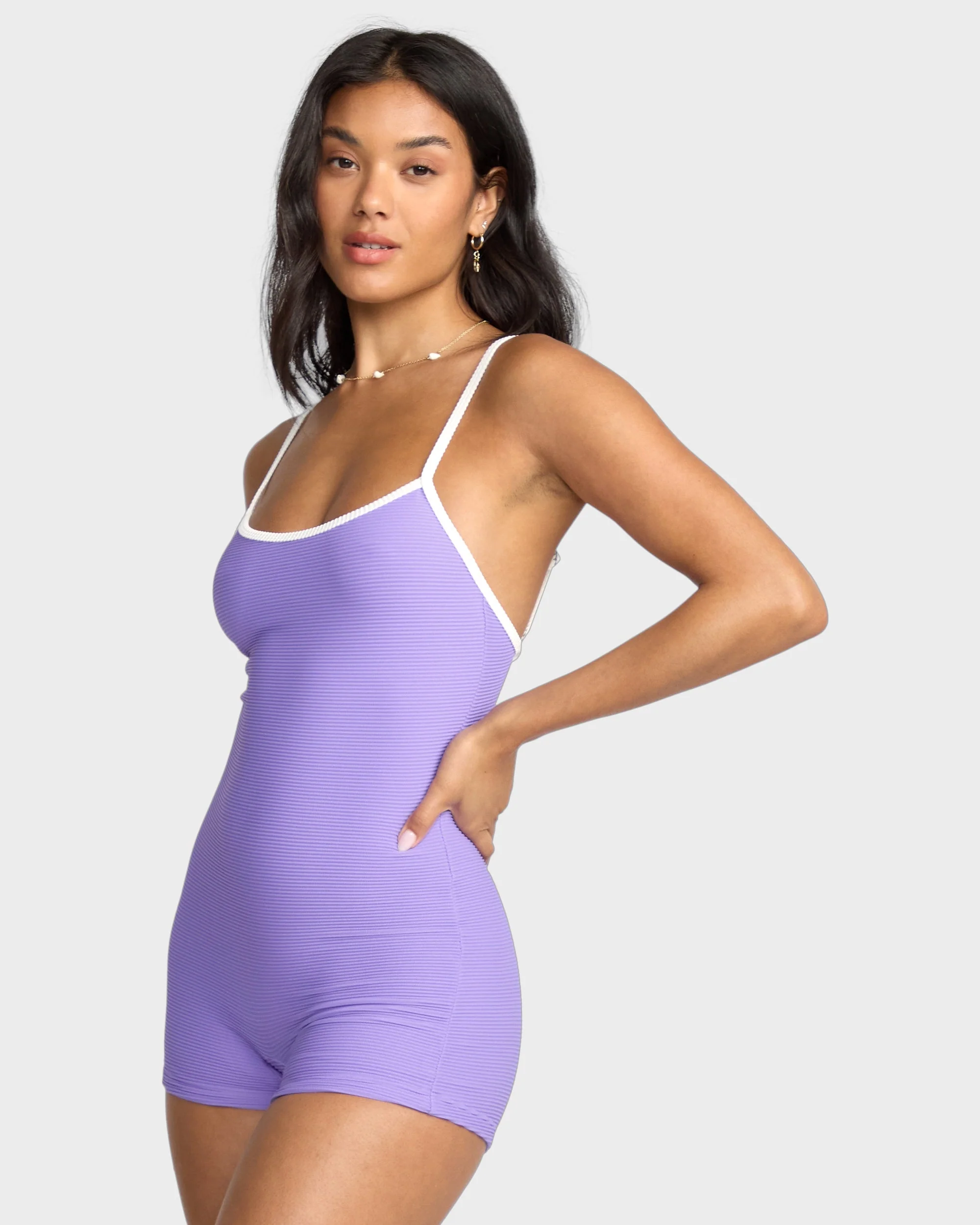 Womens Tanlines Retro Tank Surfsuit One Piece Swimsuit - Image 6