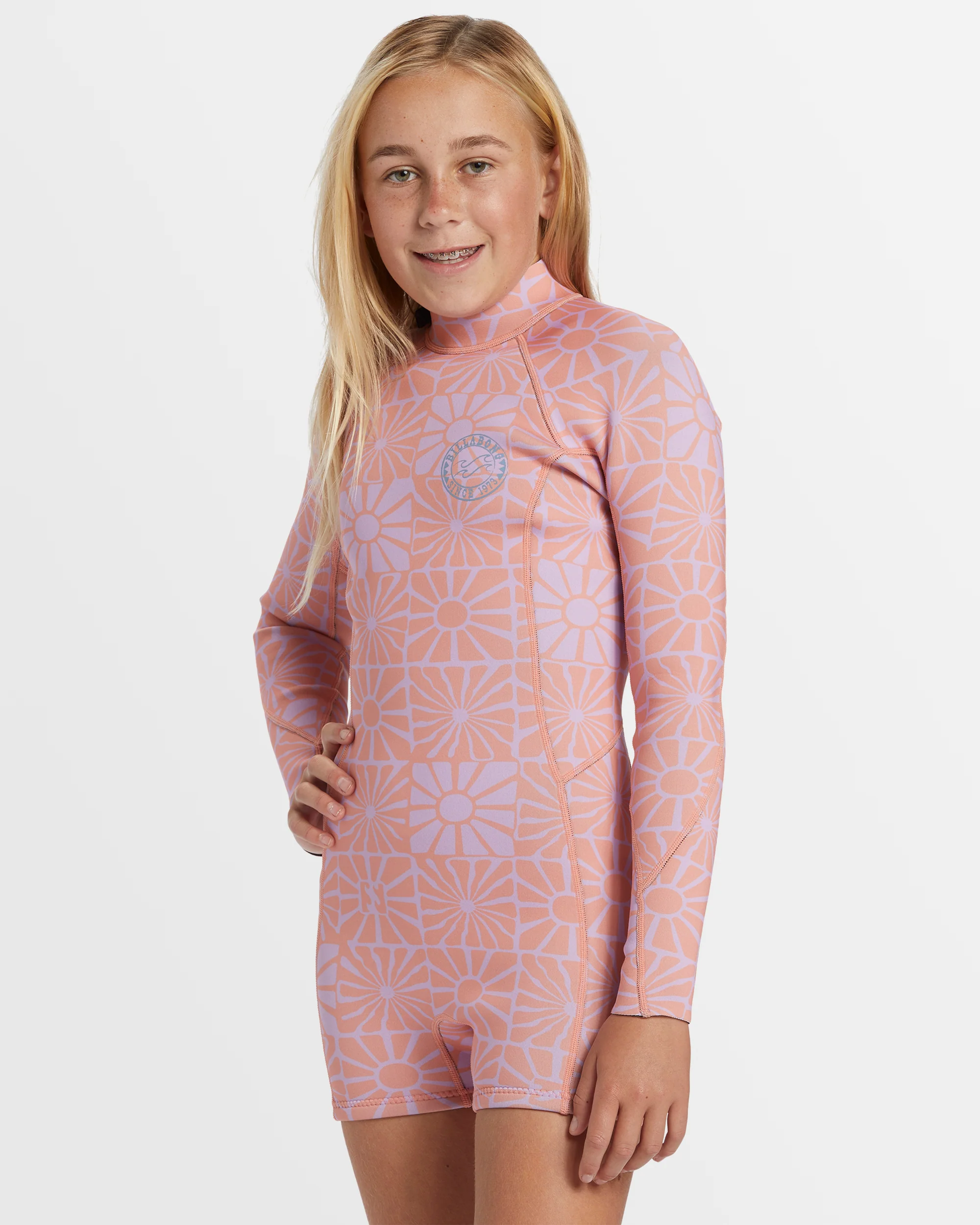 Girls 6-16 Spring Fever Natural Long Sleeve Springsuit - Image 2