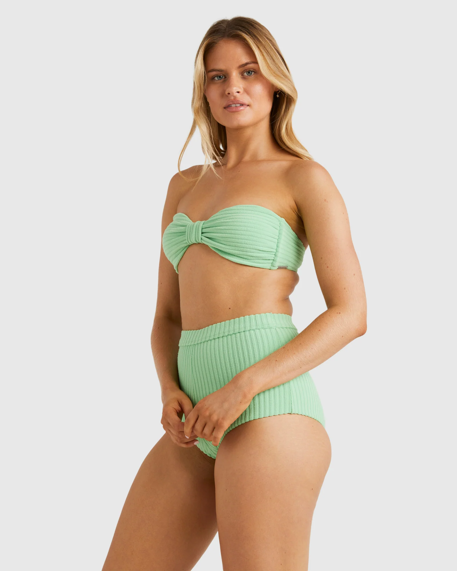 Womens Terry Rib Betty Bandeau Bikini Top - Image 2