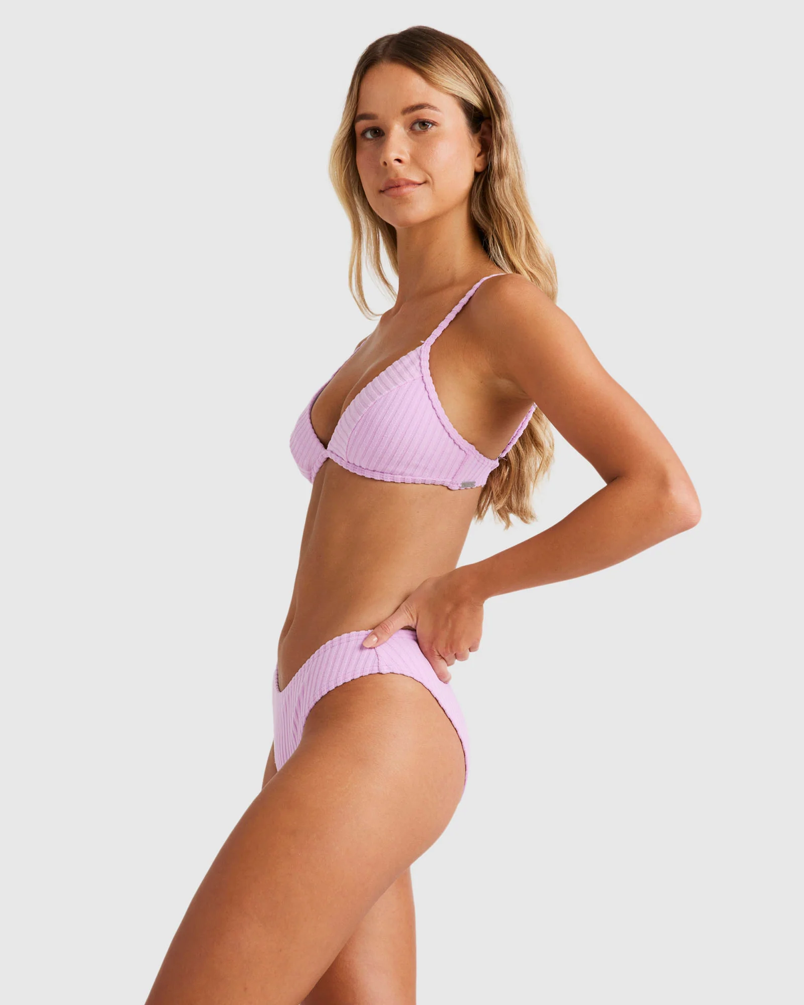Womens Terry Rib Charlie Trilette Bikini Top - Image 2