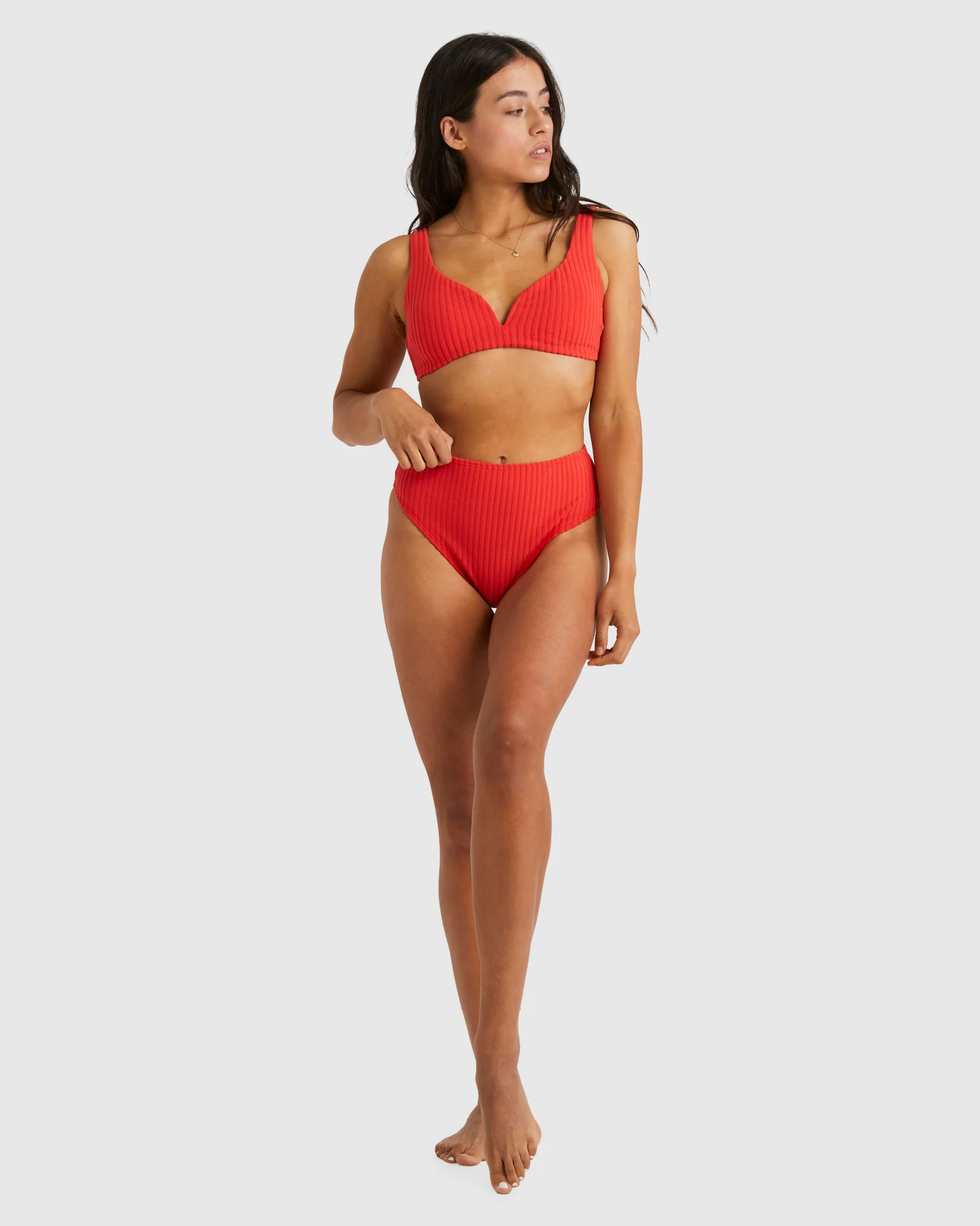 Womens Terry Rib High Maui Bikini Bottom - Image 5