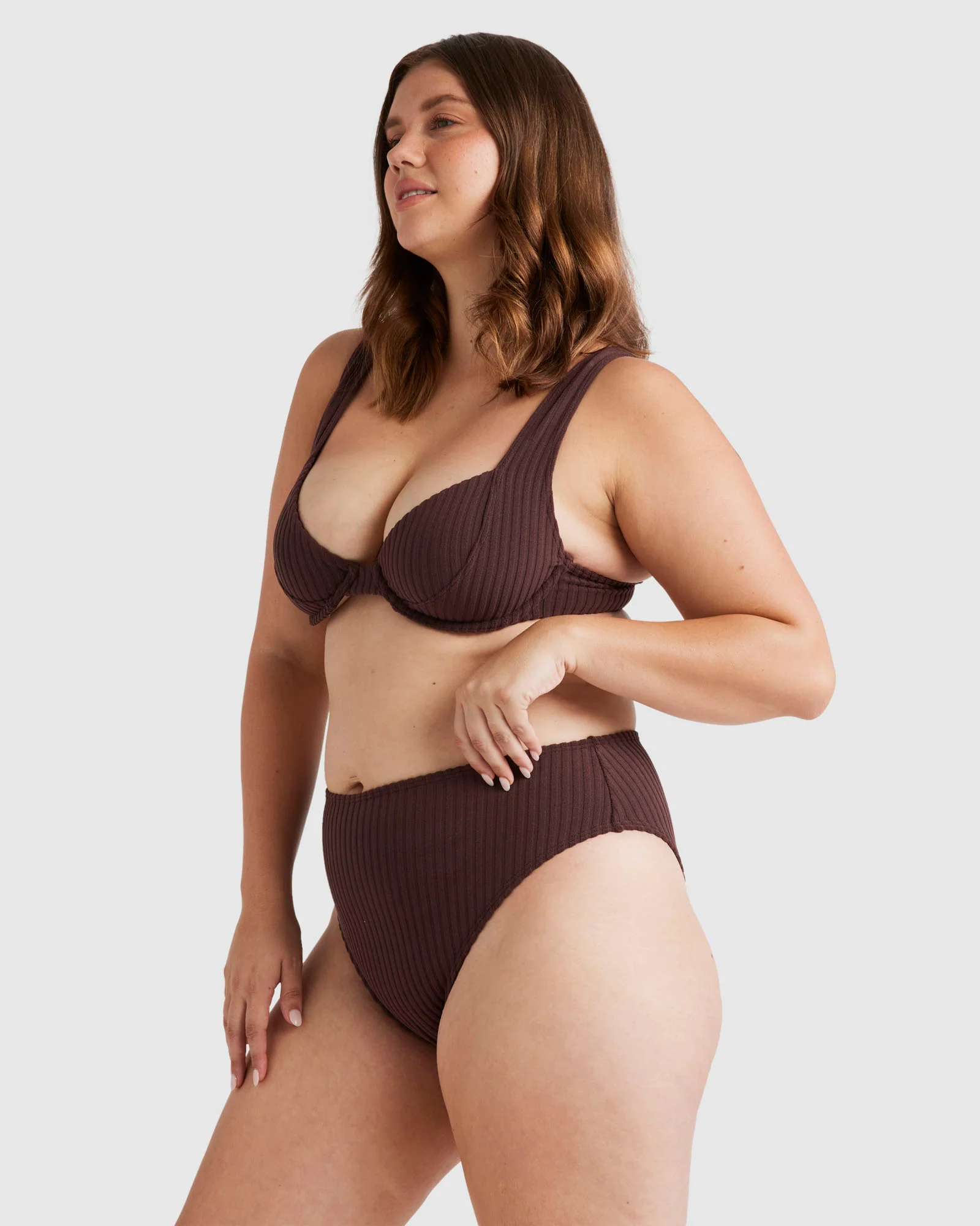 Womens Terry Rib High Maui Pant Bikini Bottom - Image 2