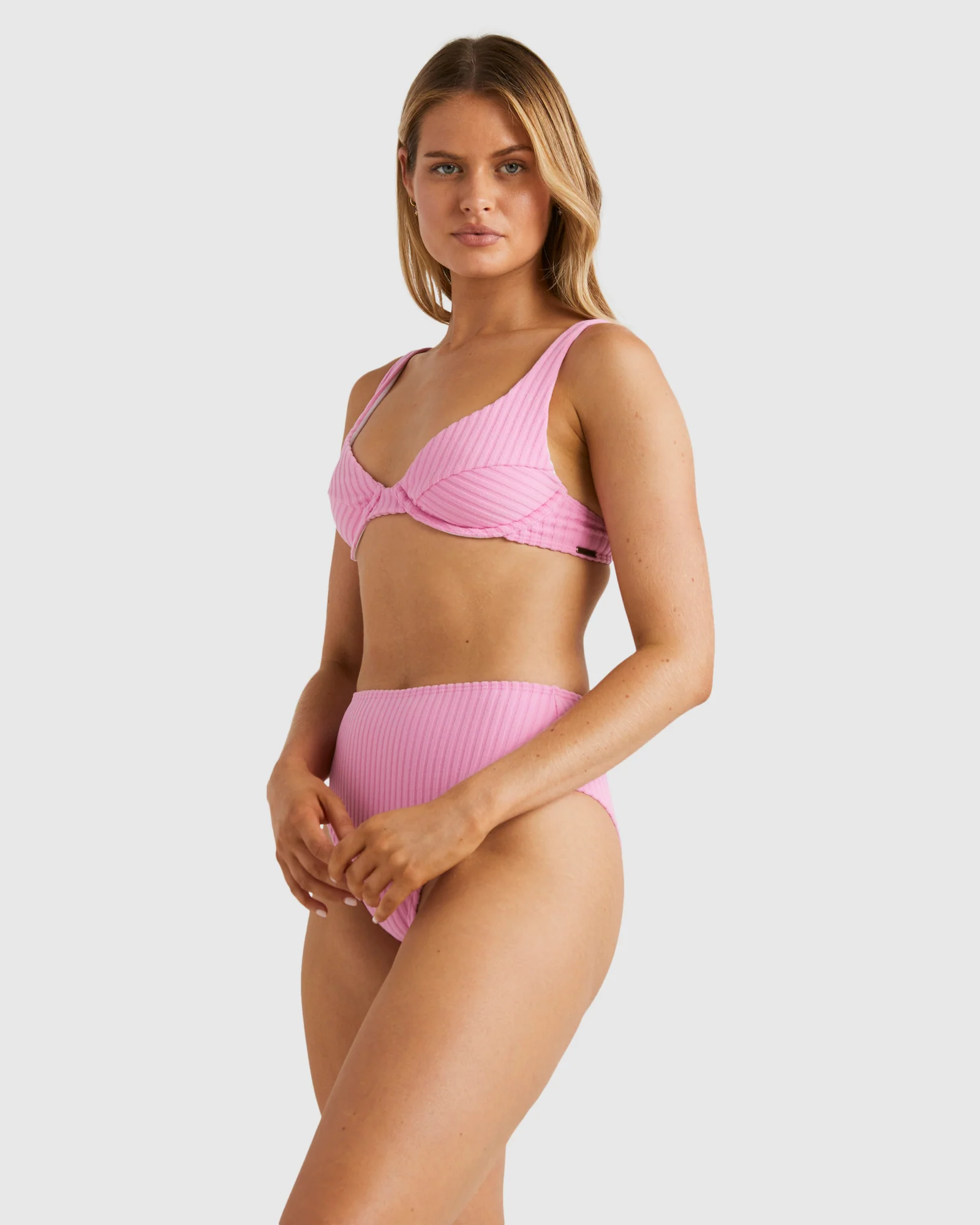 Womens Terry Rib Marina Bralette Bikini Top - Image 2