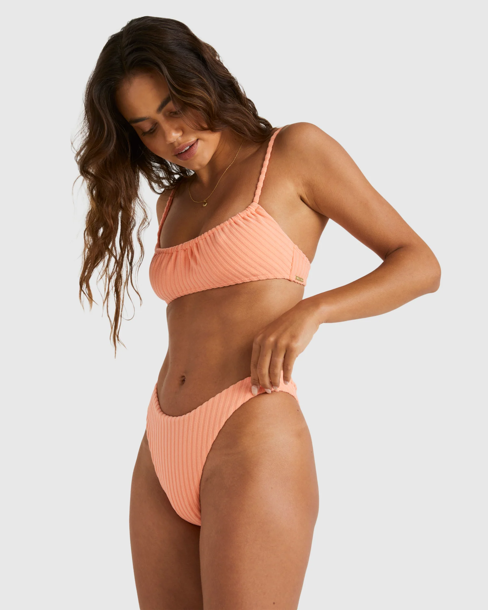 Womens Terry Rib Skimpy Hike Pant Bikini Bottom - Image 2