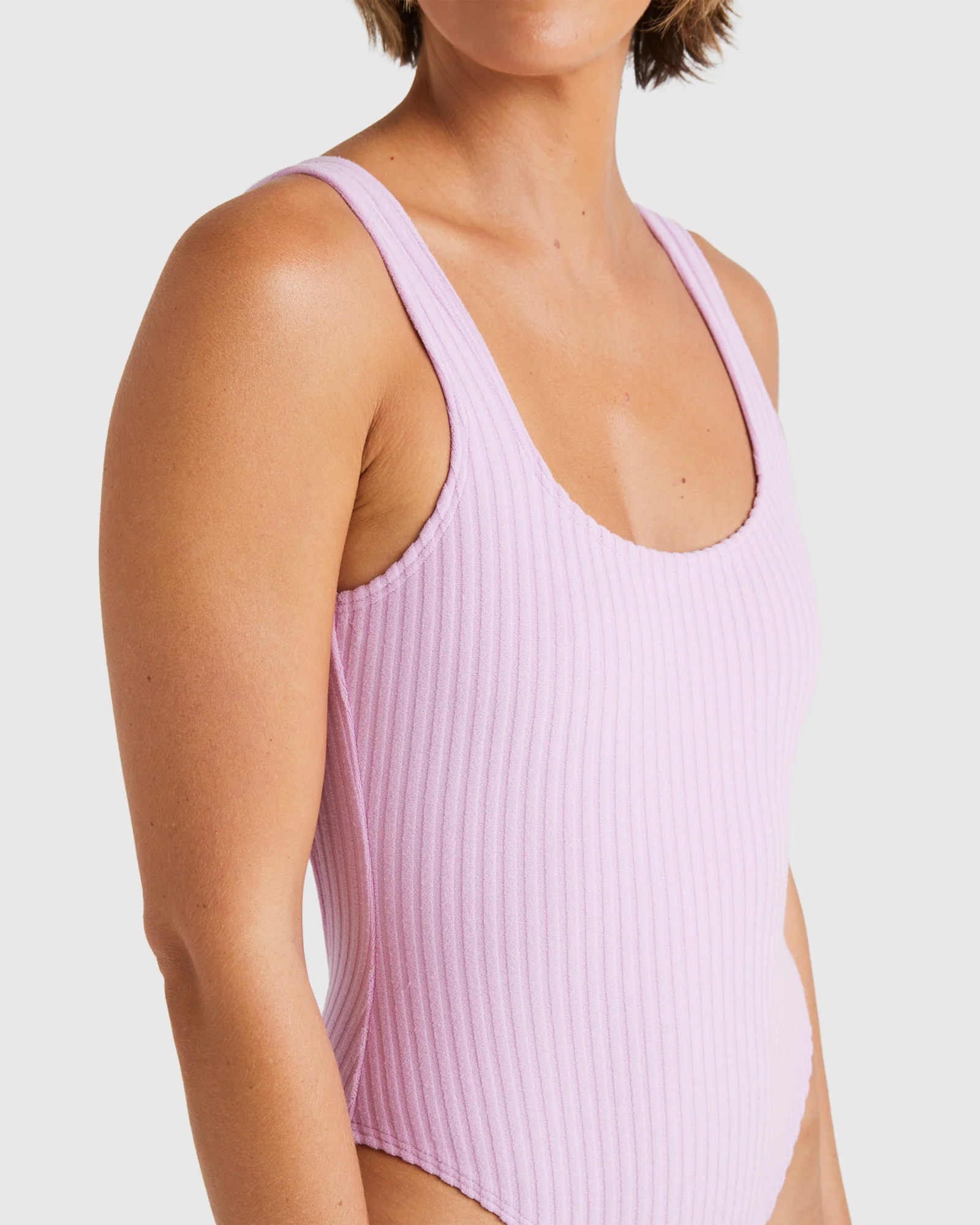 Womens Terry Rib Square Tanker One Piece - Image 4