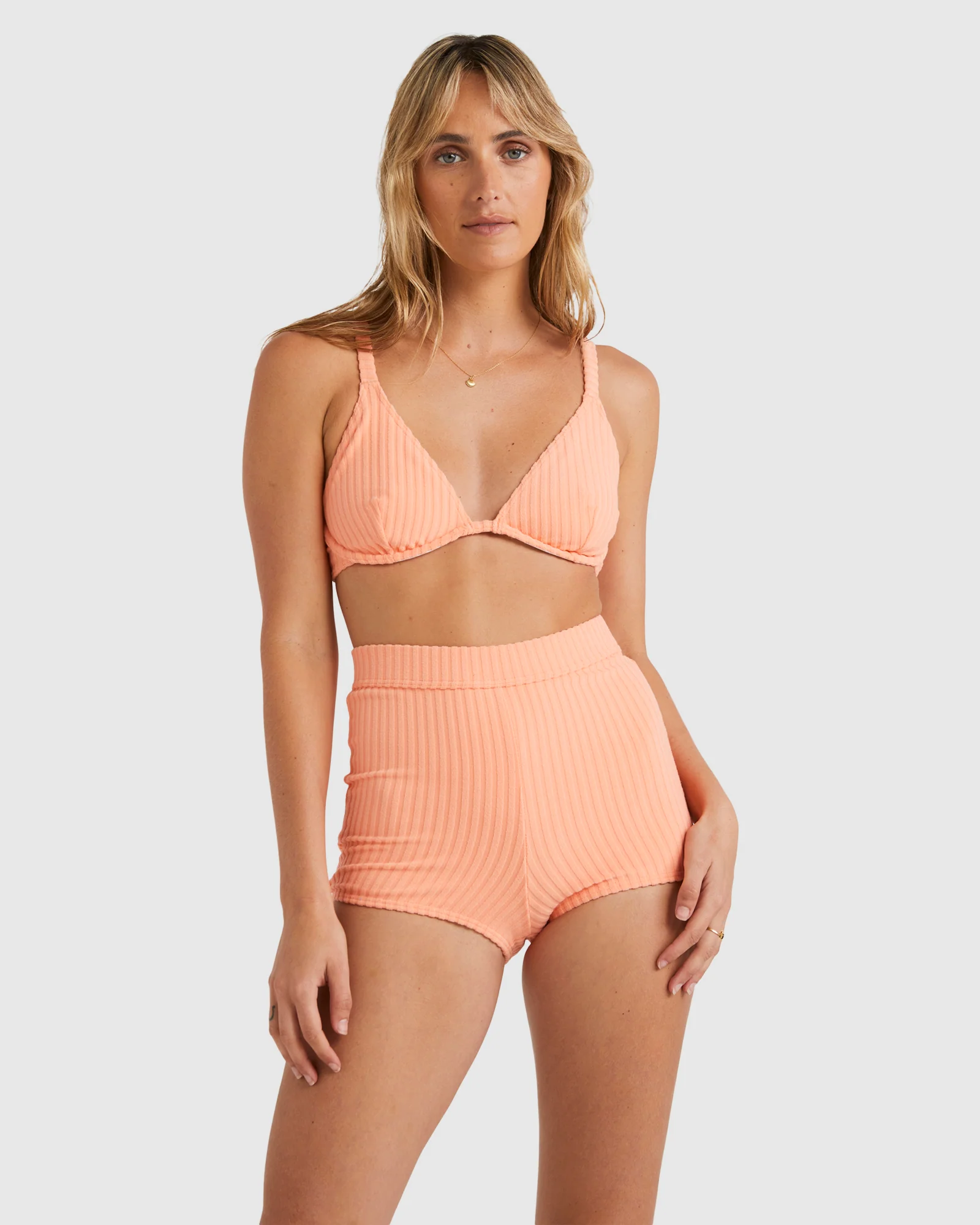 Womens Terry Rib Surf Shorts Bikini Bottom - Image 3