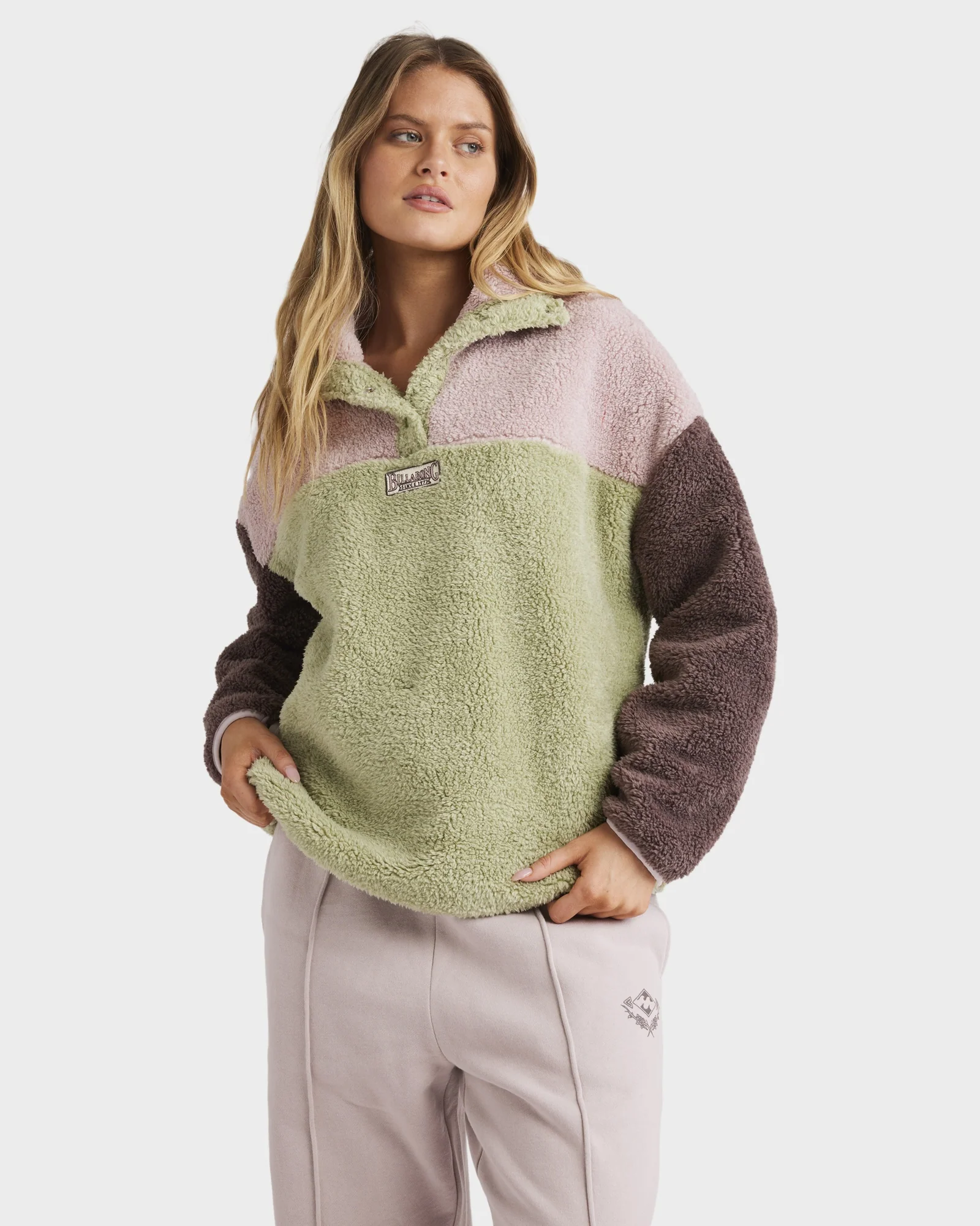 Womens The Original Vibes Snap Up Fleece Pullover - Image 2