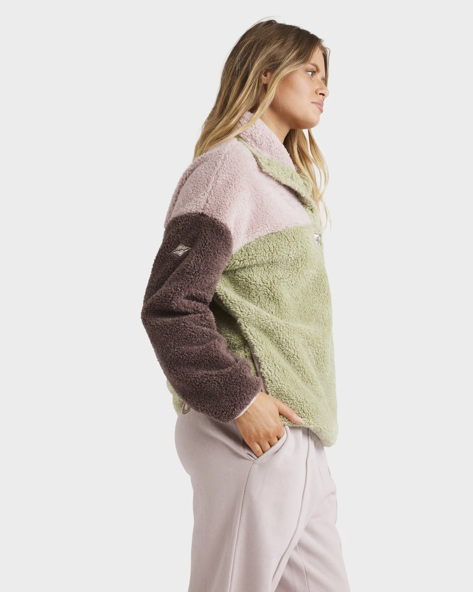 Womens The Original Vibes Snap Up Fleece Pullover - Image 3