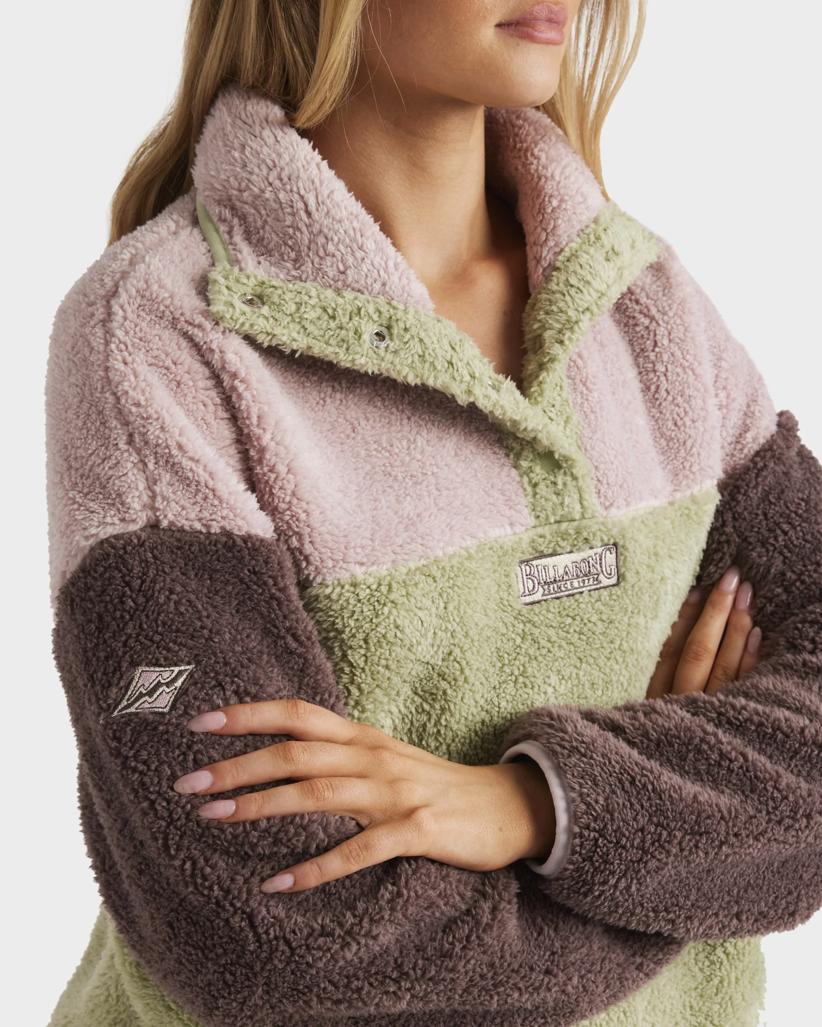 Womens The Original Vibes Snap Up Fleece Pullover - Image 5