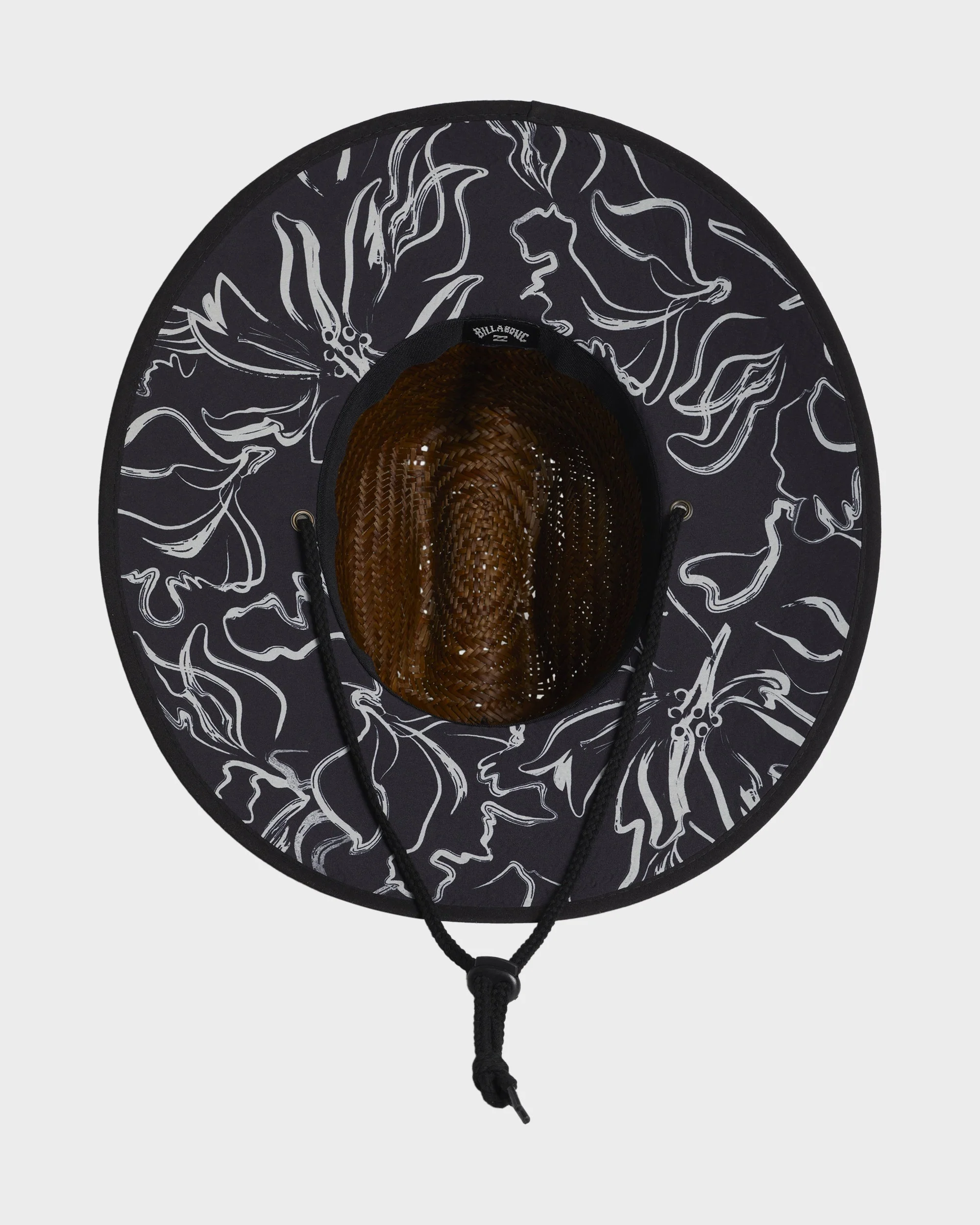 Mens Tides Print Straw Hat - Image 3