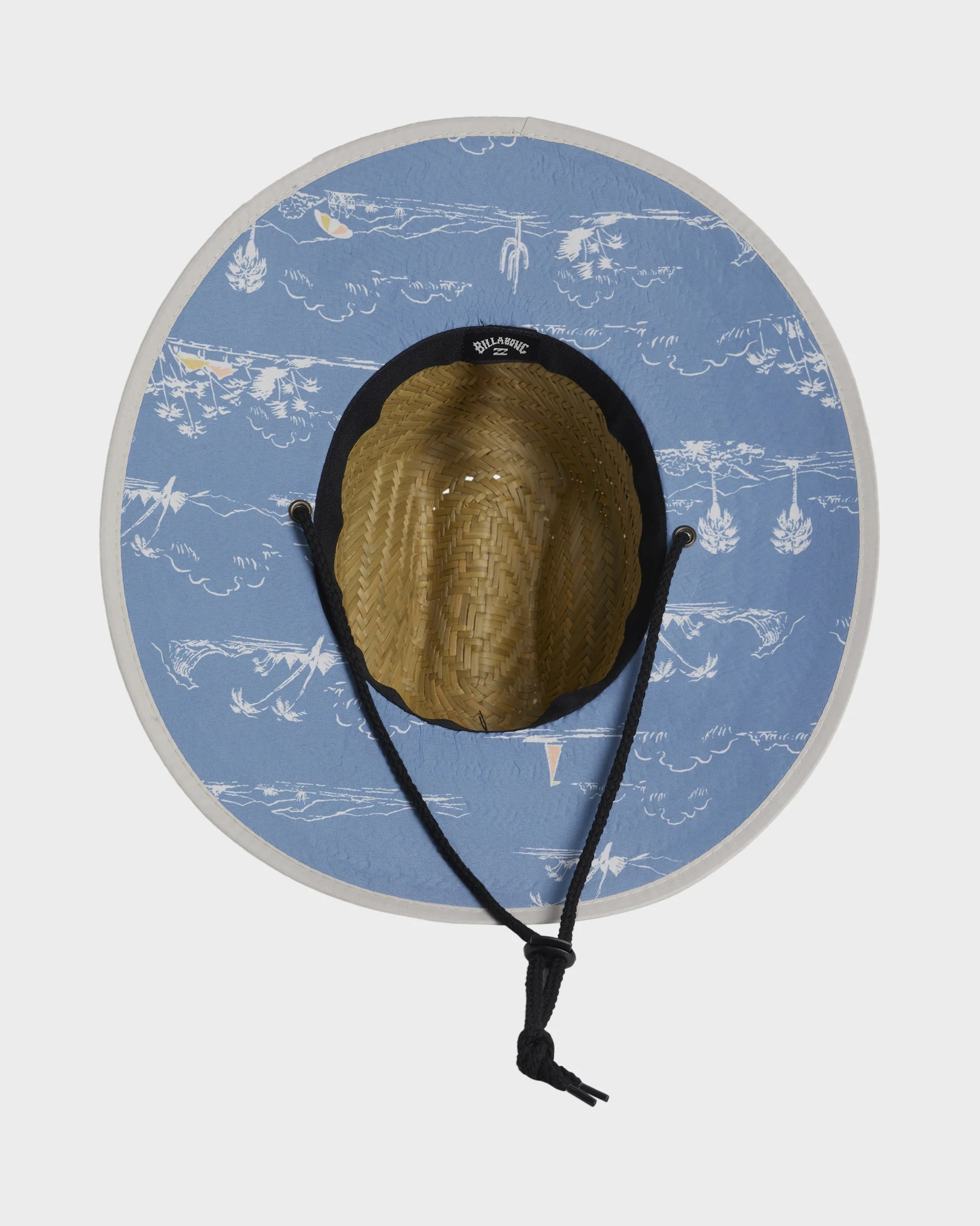 Mens Tides Print Straw Hat - Image 3
