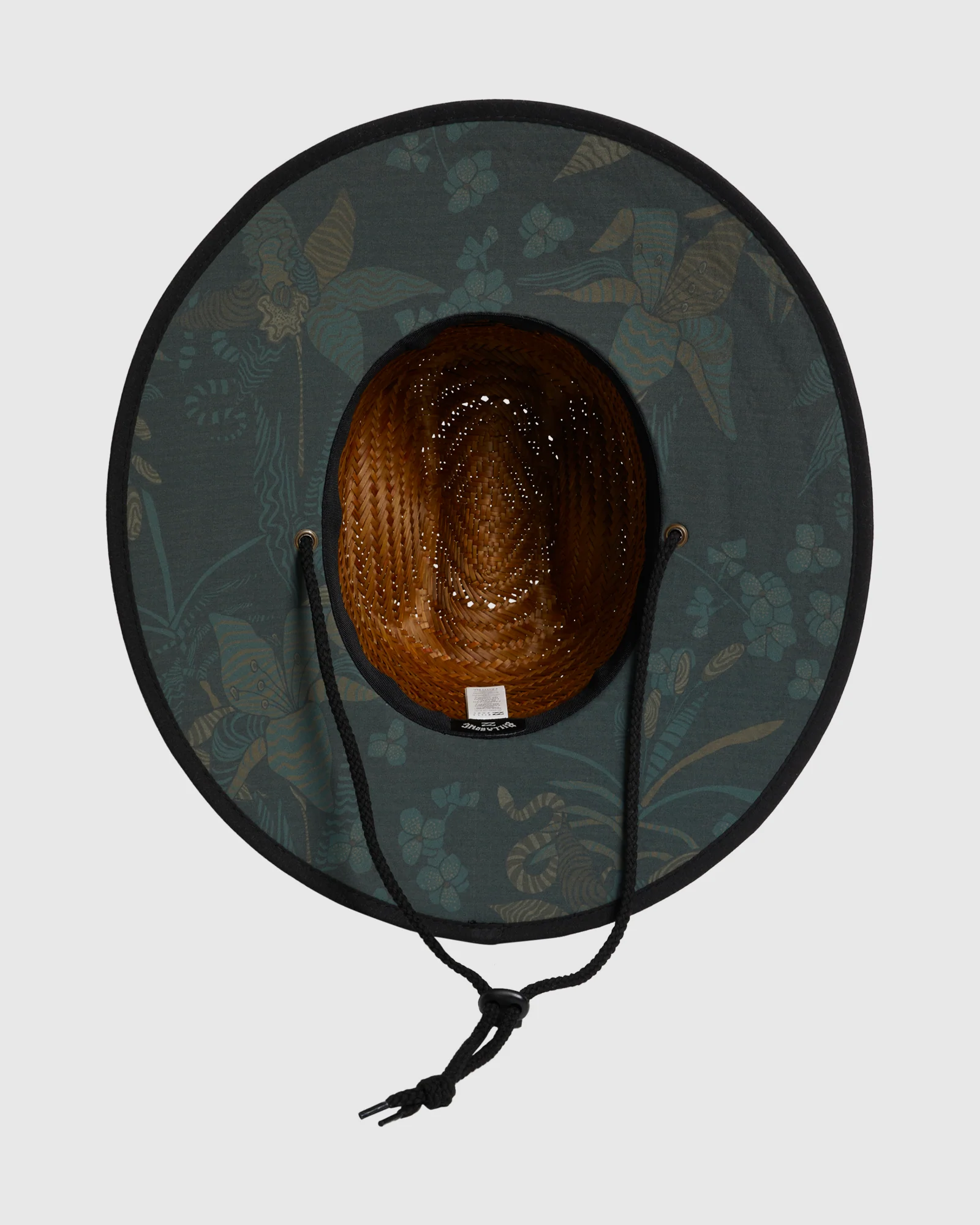 Mens Tides Print Straw Hat - Image 5