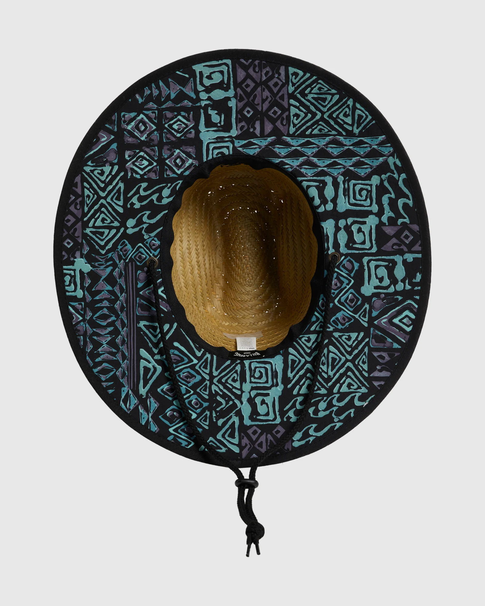 Mens Tides Print Straw Hat - Image 5